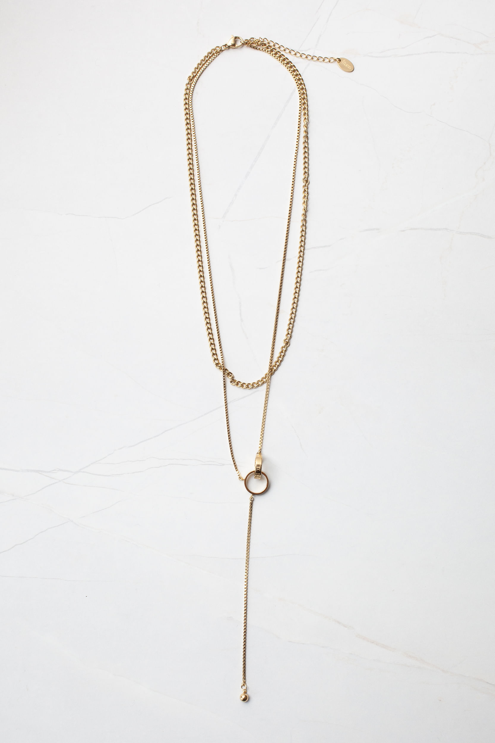 Colar Duplo Pingente
 DOURADO