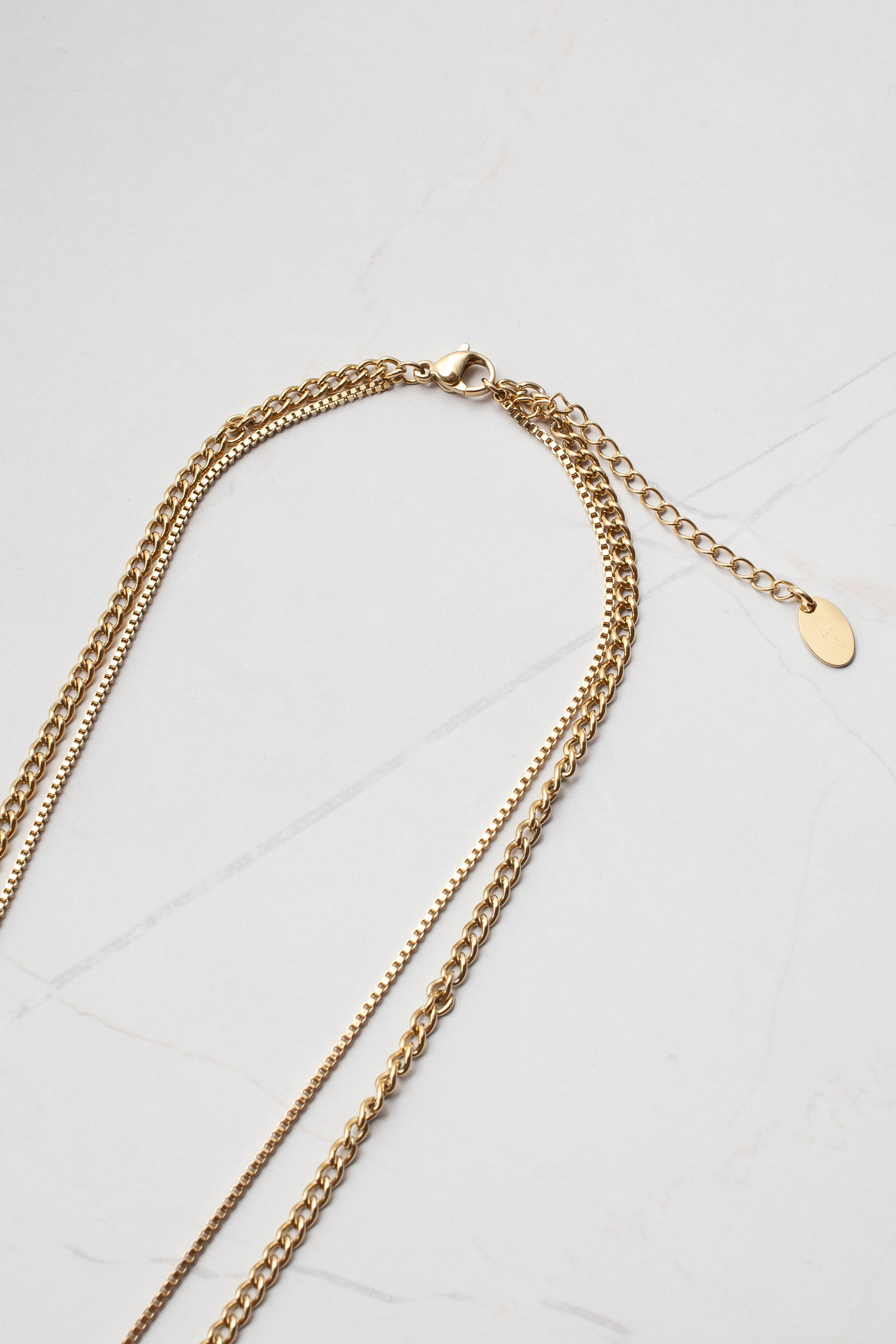 Colar Duplo Pingente
 DOURADO
