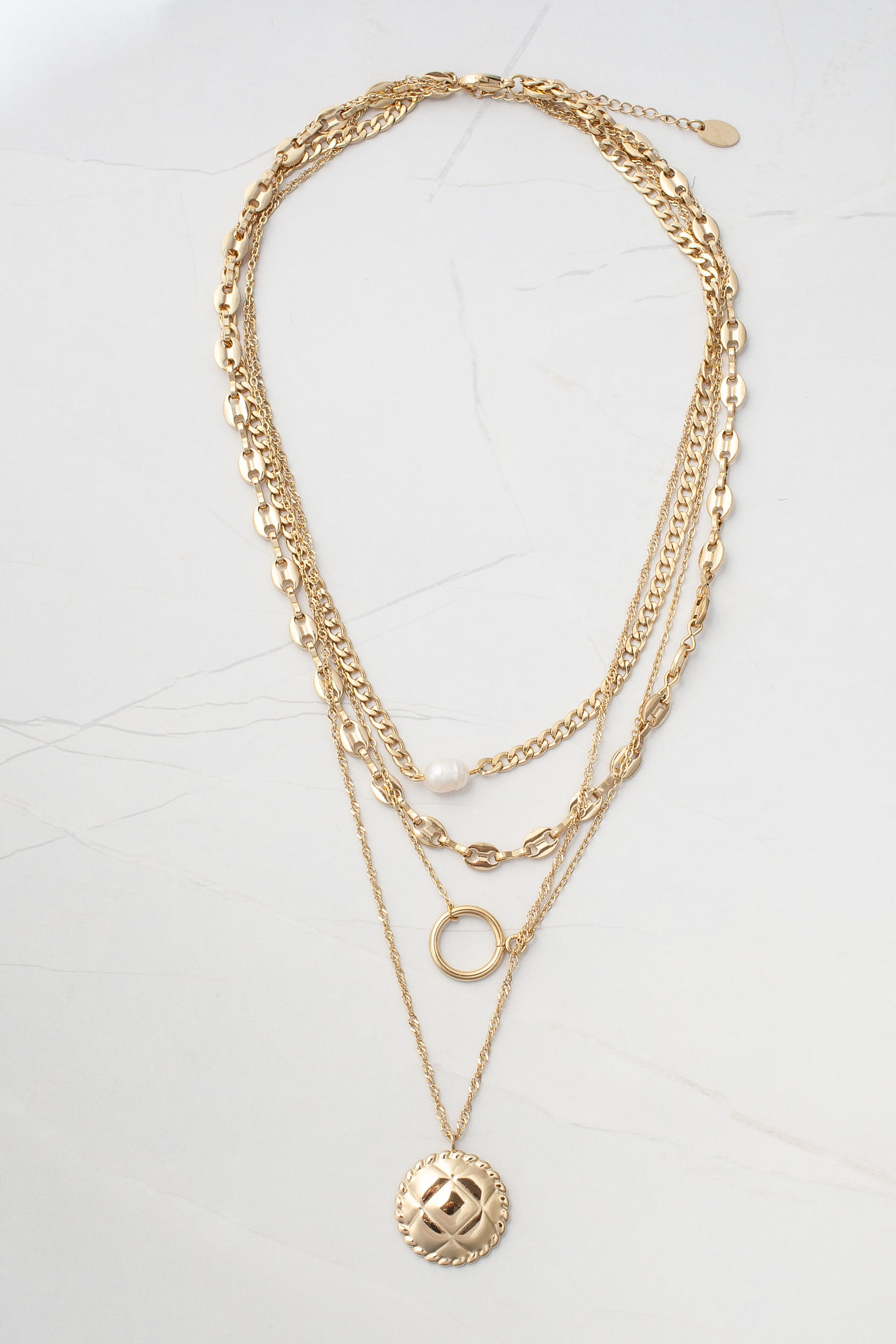 Colar Mix Correntes  DOURADO