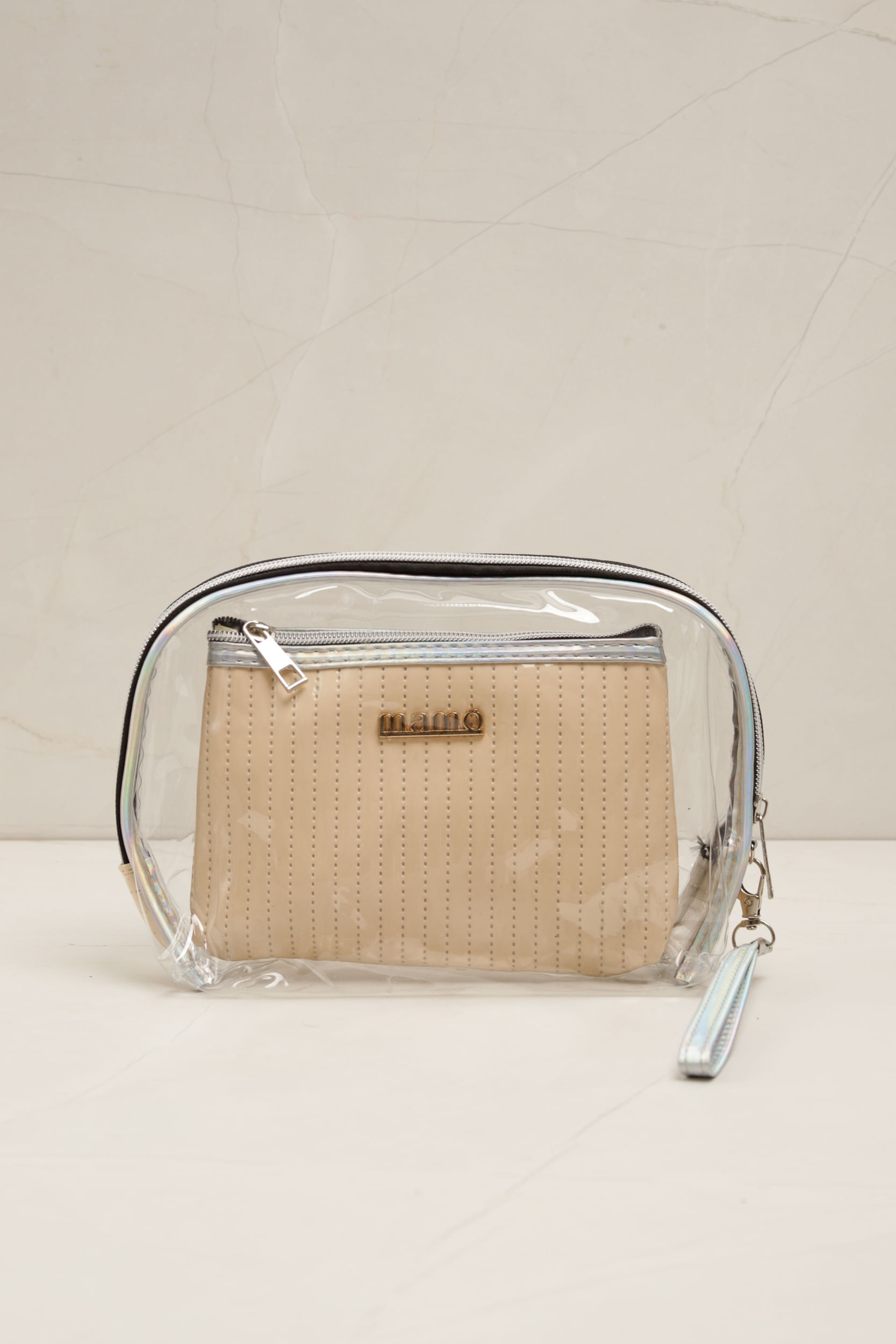Necessaire Detalhe Vinil  BEGE