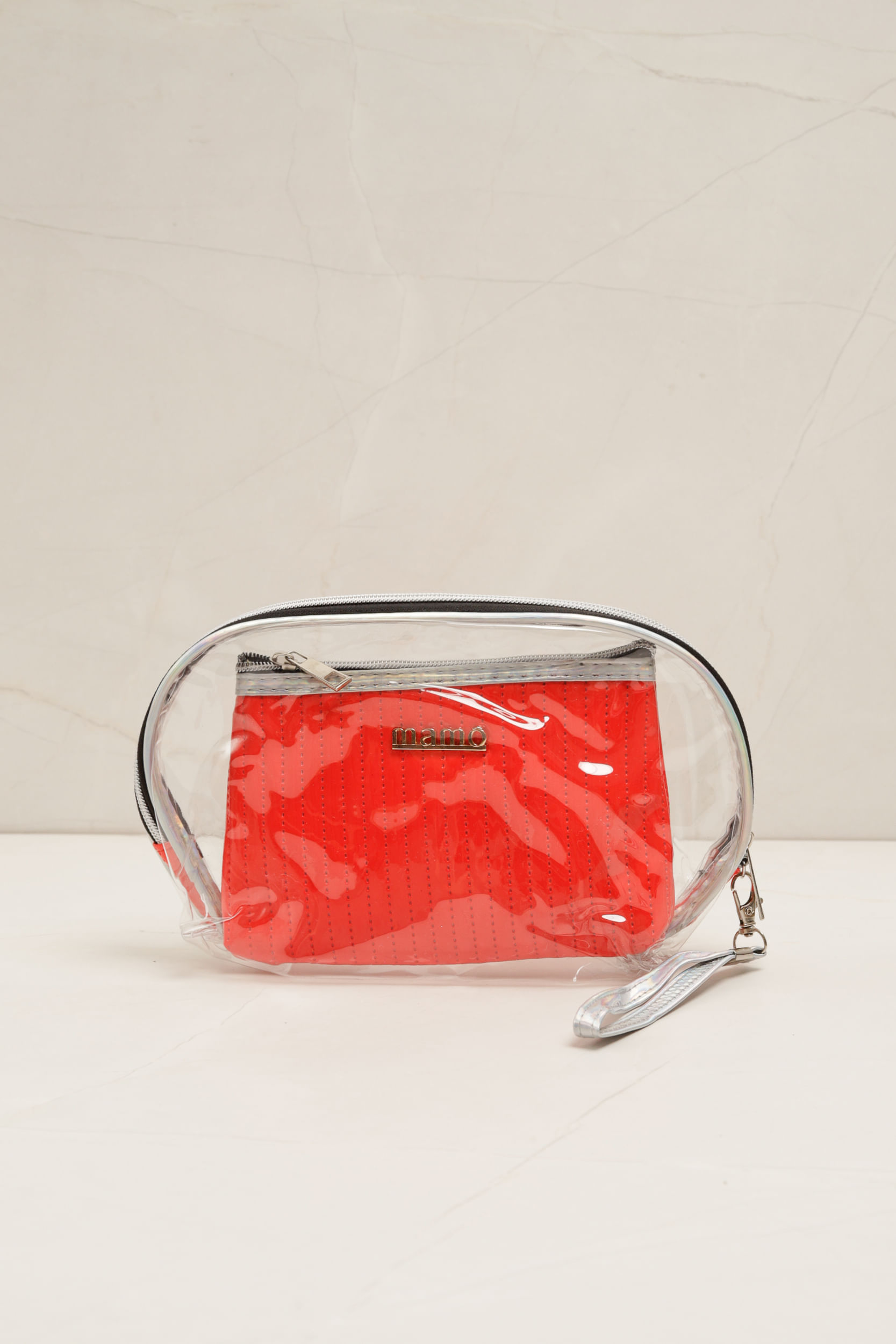 Necessaire Detalhe Vinil  VERMELHO