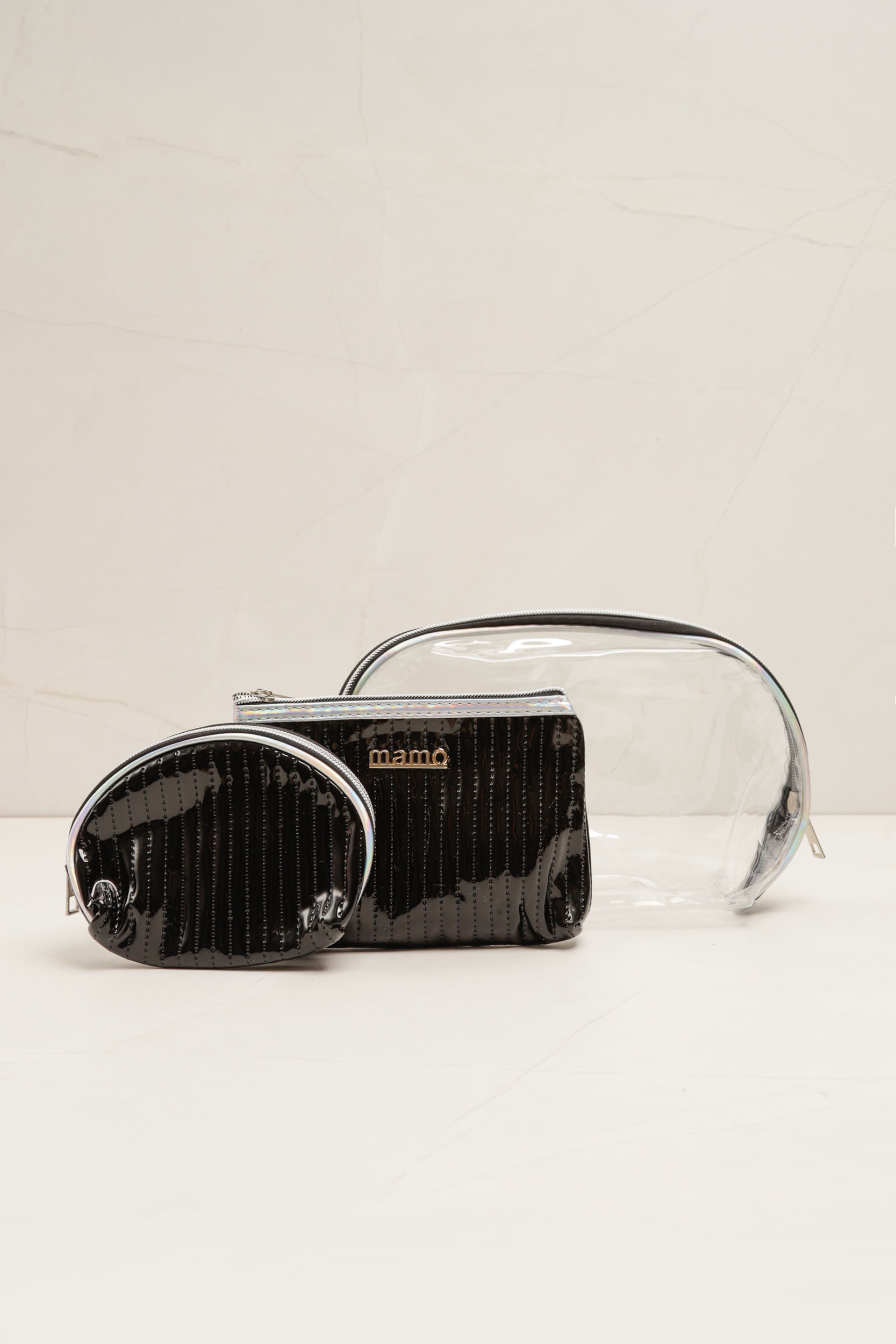 Necessaire Detalhe Vinil  PRETO