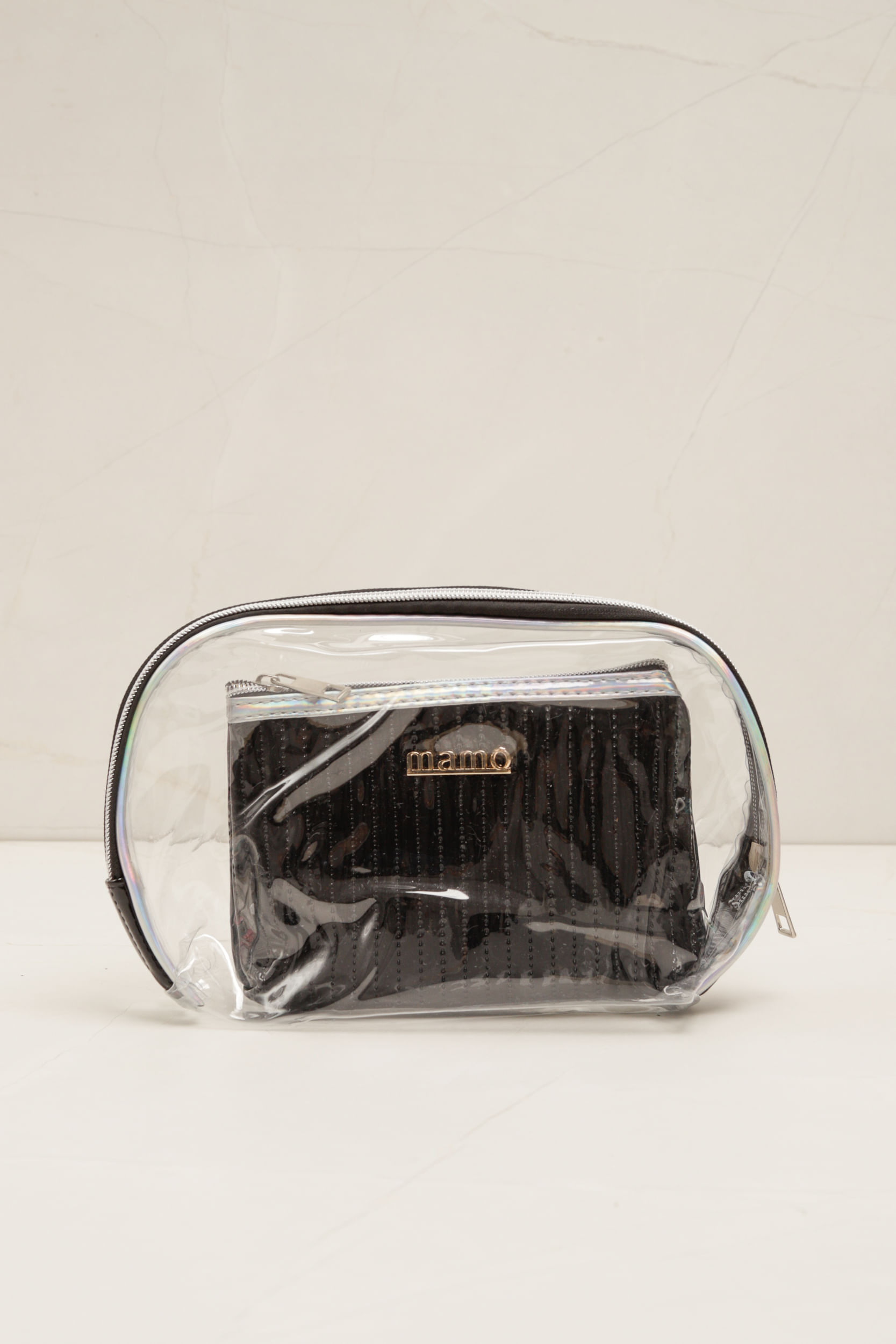 Necessaire Detalhe Vinil  PRETO