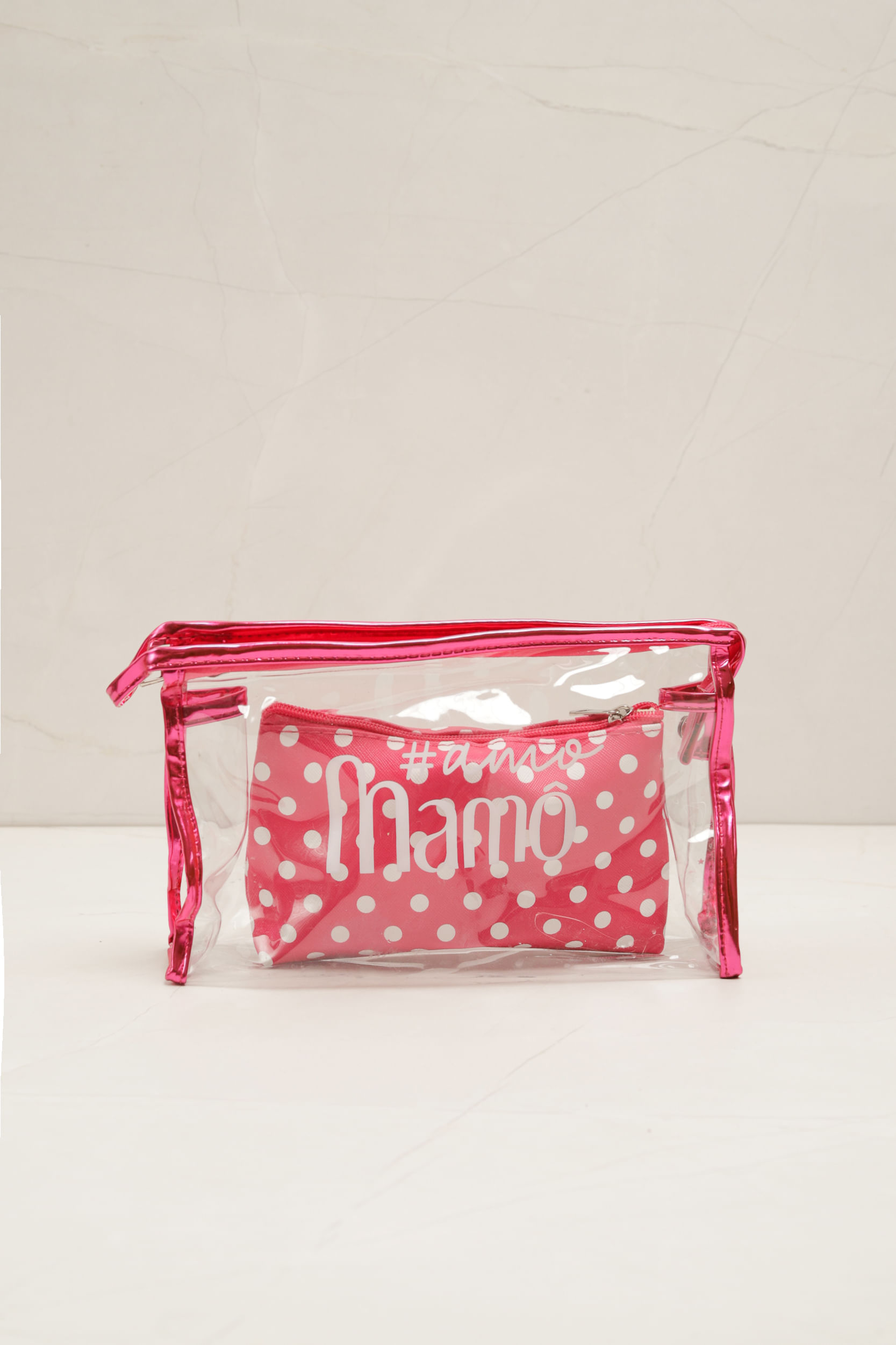 Necessaire Transparente Poá PINK Necessaire Transparente Poá PINK