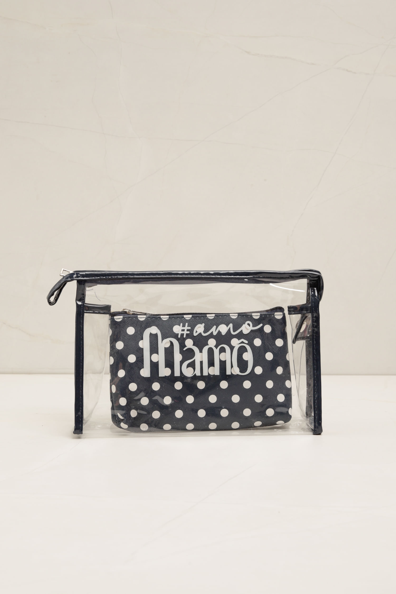 Necessaire Transparente Poá MARINHO 