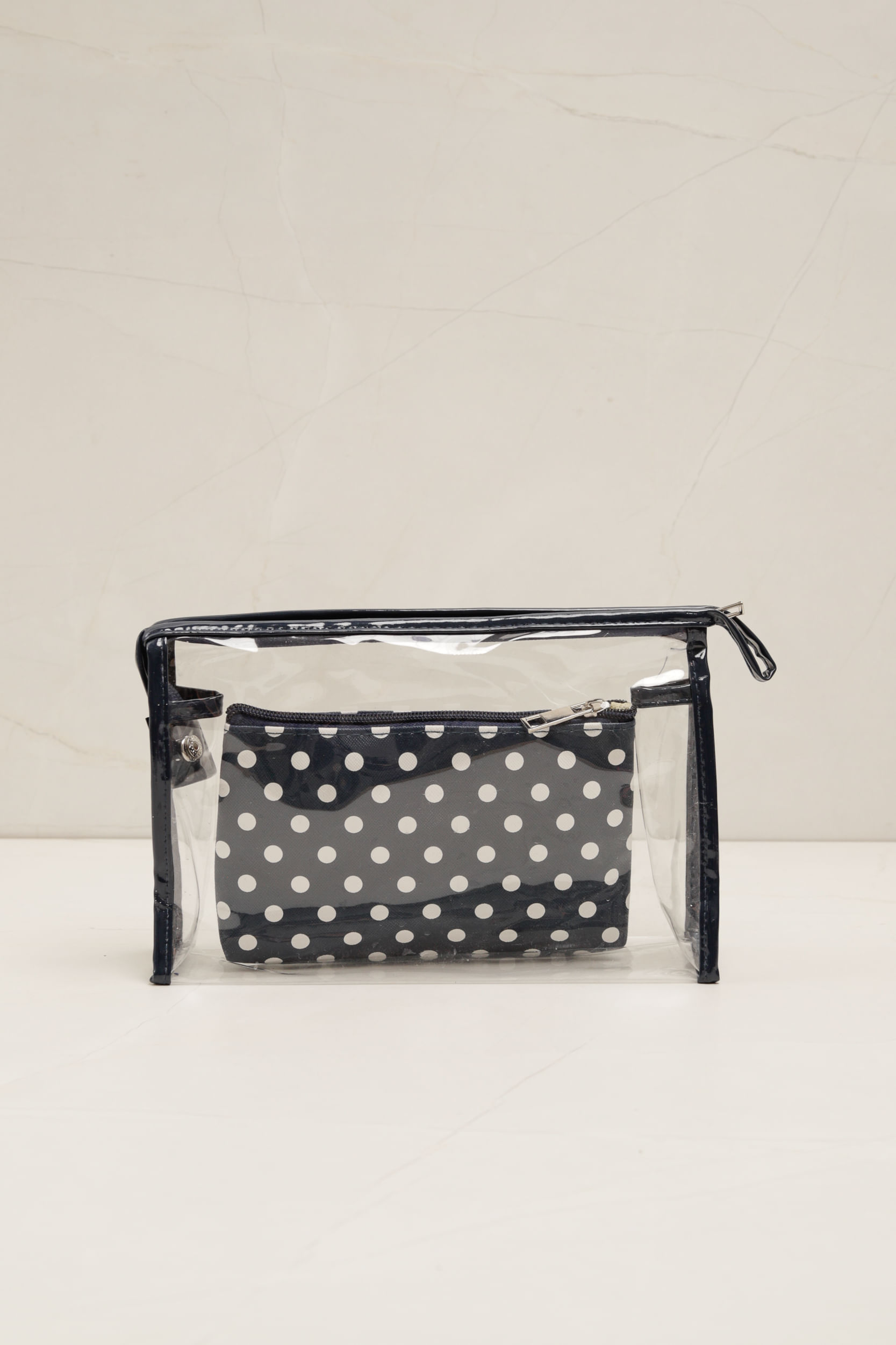 Necessaire Transparente Poá MARINHO 