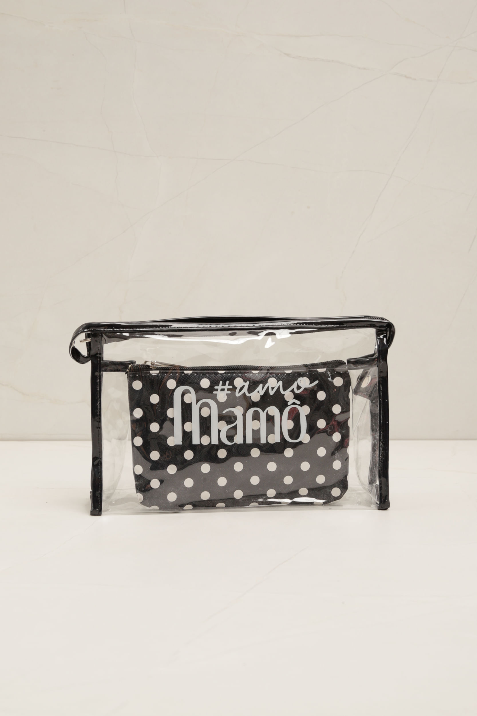 Necessaire Transparente Poá PRETO Necessaire Transparente Poá PRETO