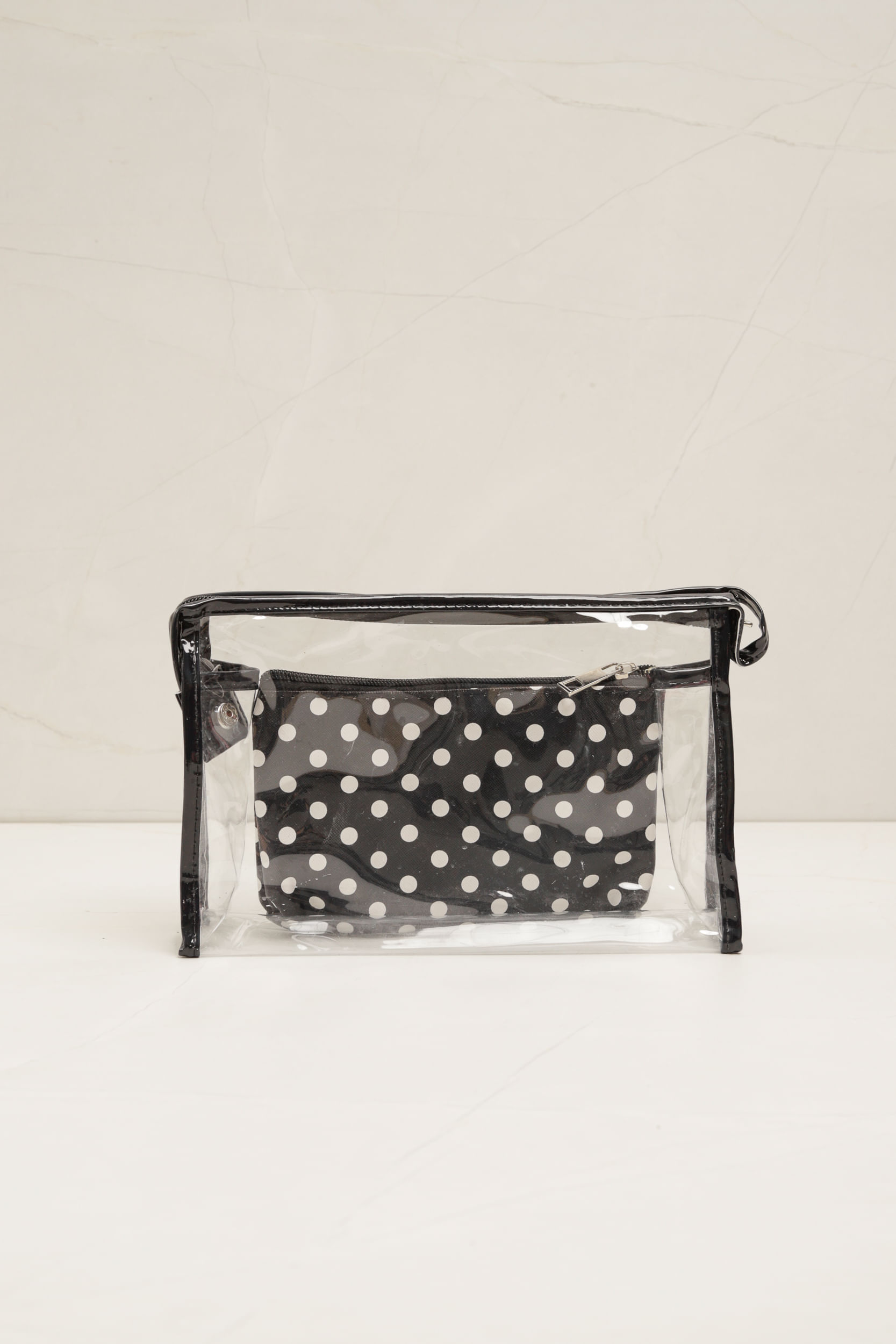 Necessaire Transparente Poá PRETO Necessaire Transparente Poá PRETO