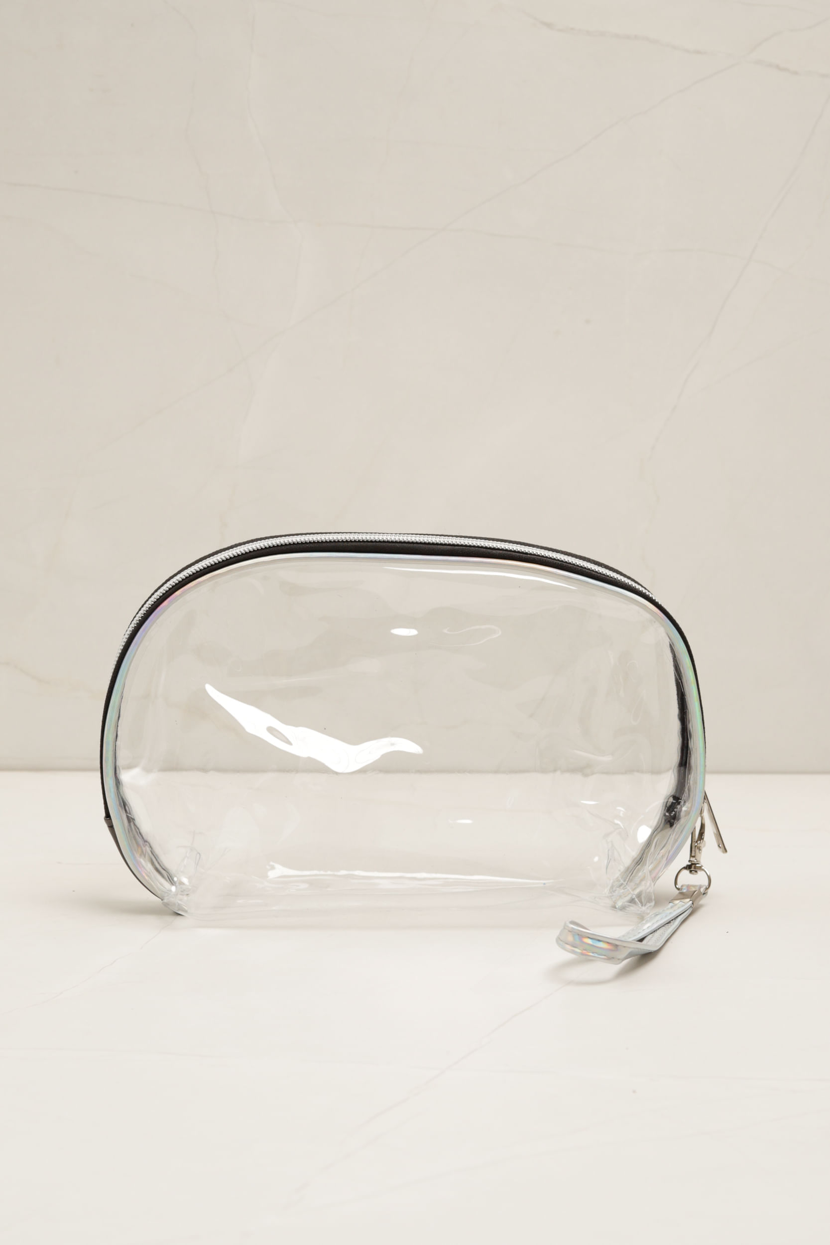 Necessaire Transparente Holográfica   PRETO