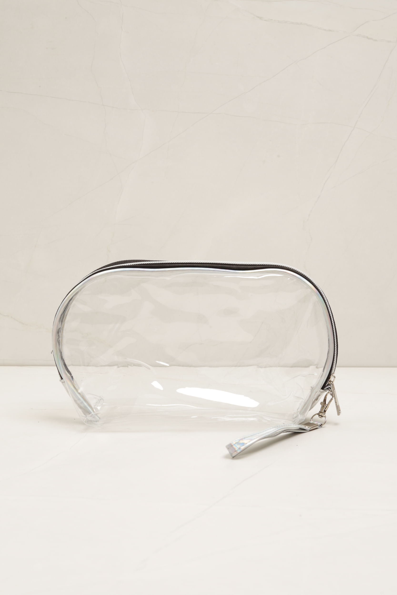 Necessaire Transparente Holográfica PRATA Necessaire Transparente Holográfica PRATA