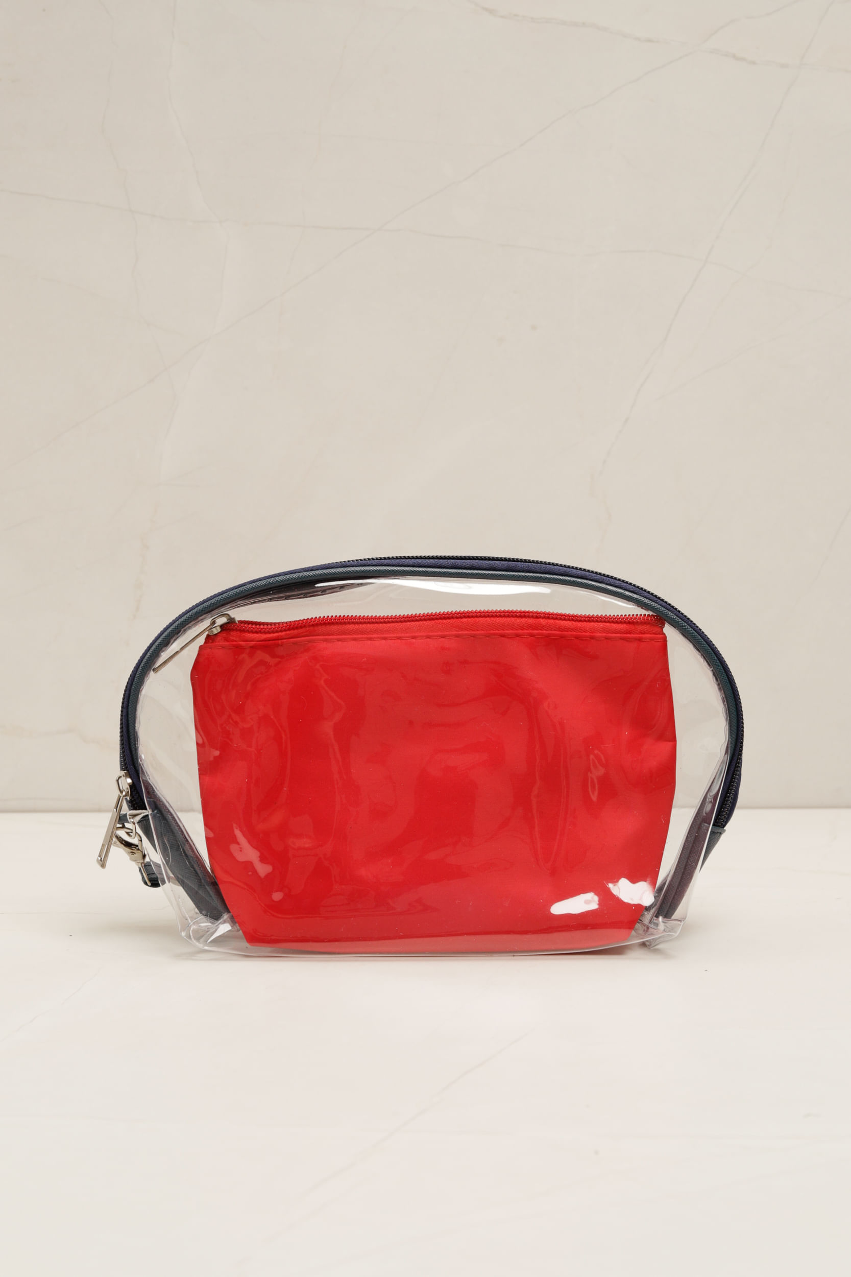 Necessaire Transparente Listras AZUL