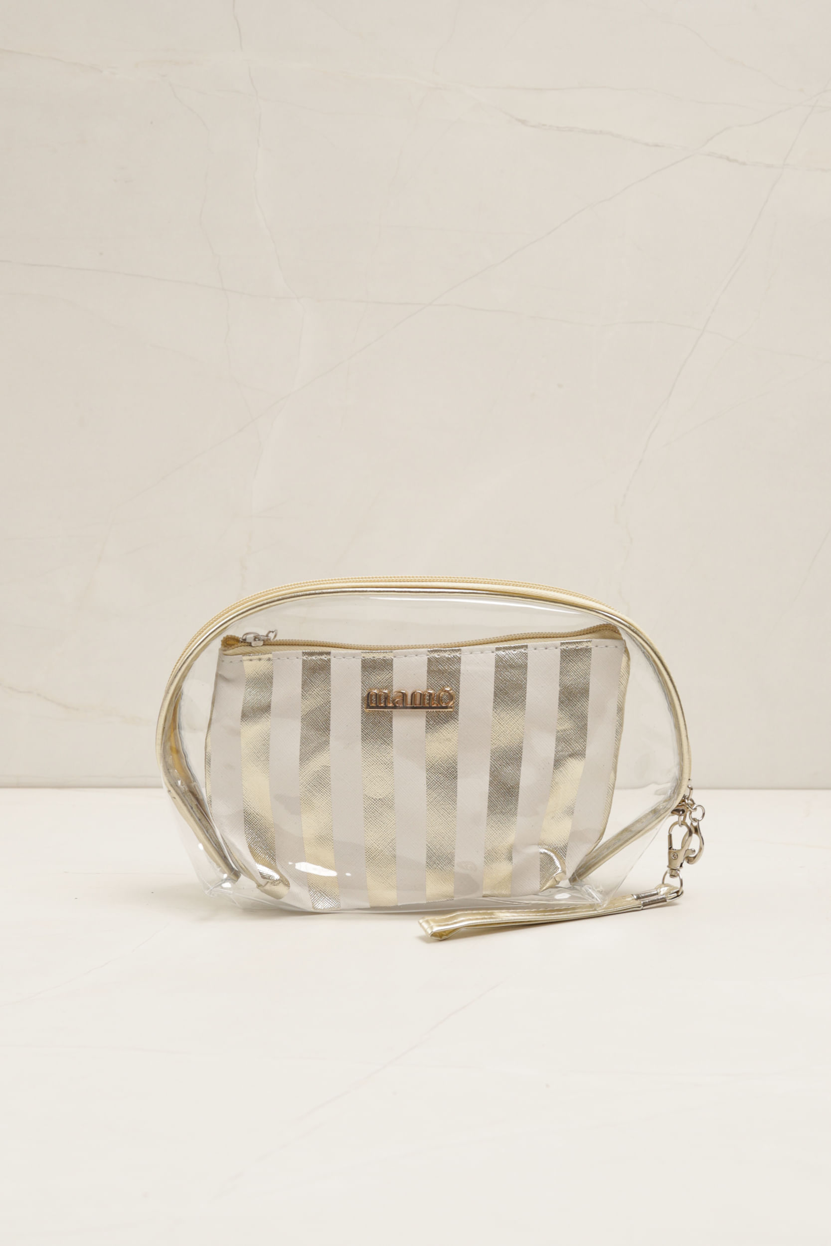 Necessaire Transparente Listrado 
 DOURADO