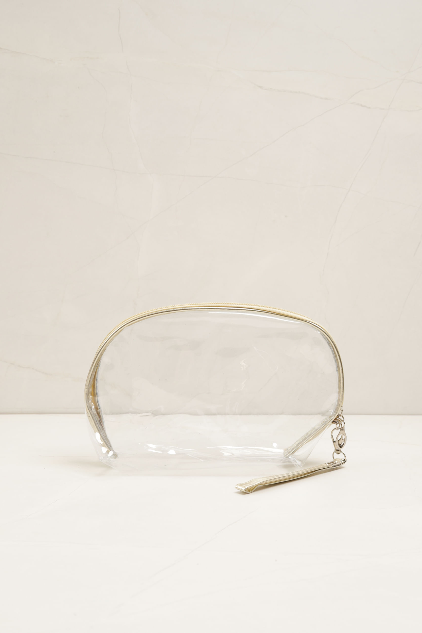 Necessaire Transparente Listrado 
 DOURADO