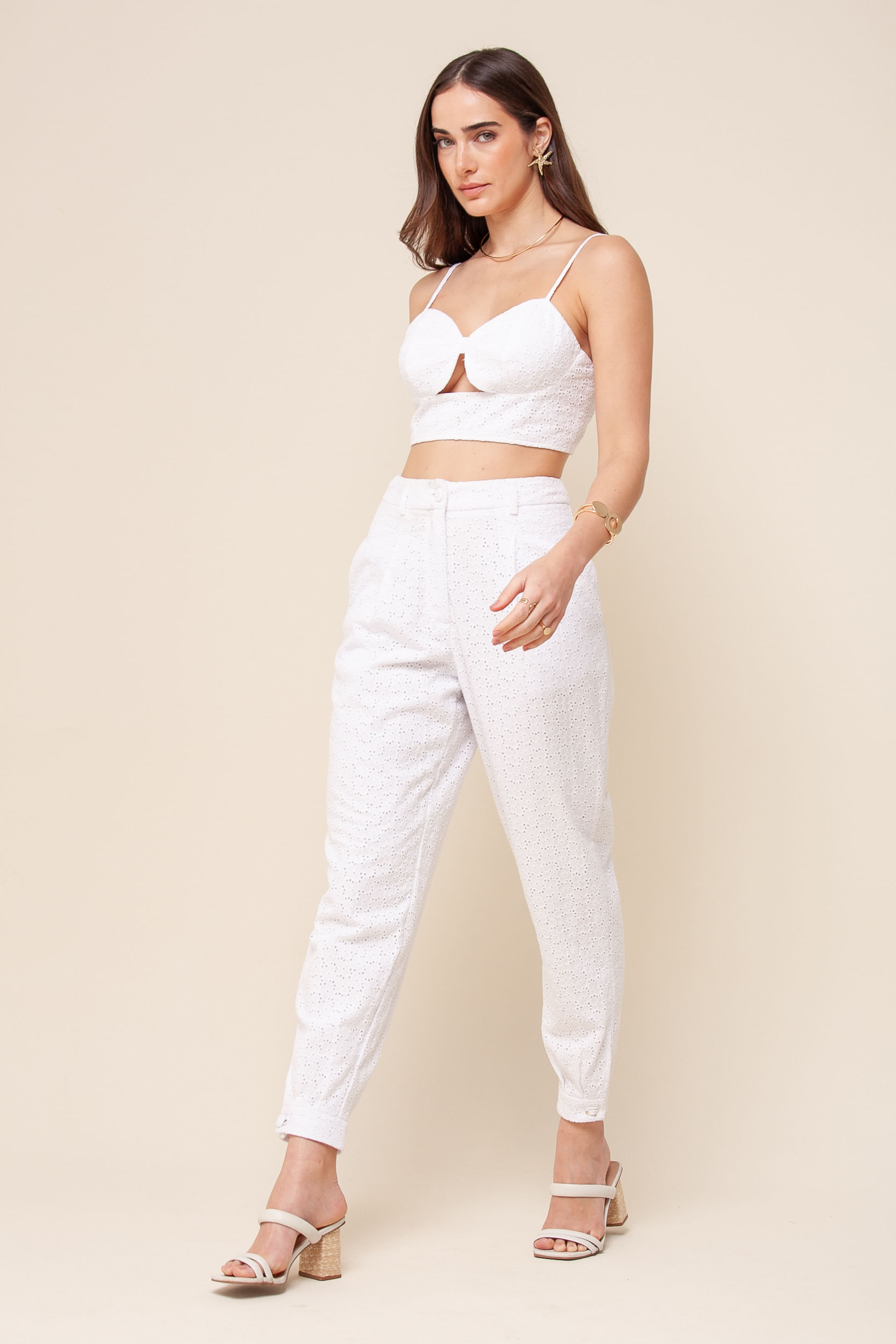 9036132 - Calça Cenoura Laise BRANCO 9036132 - Calça Cenoura Laise BRANCO