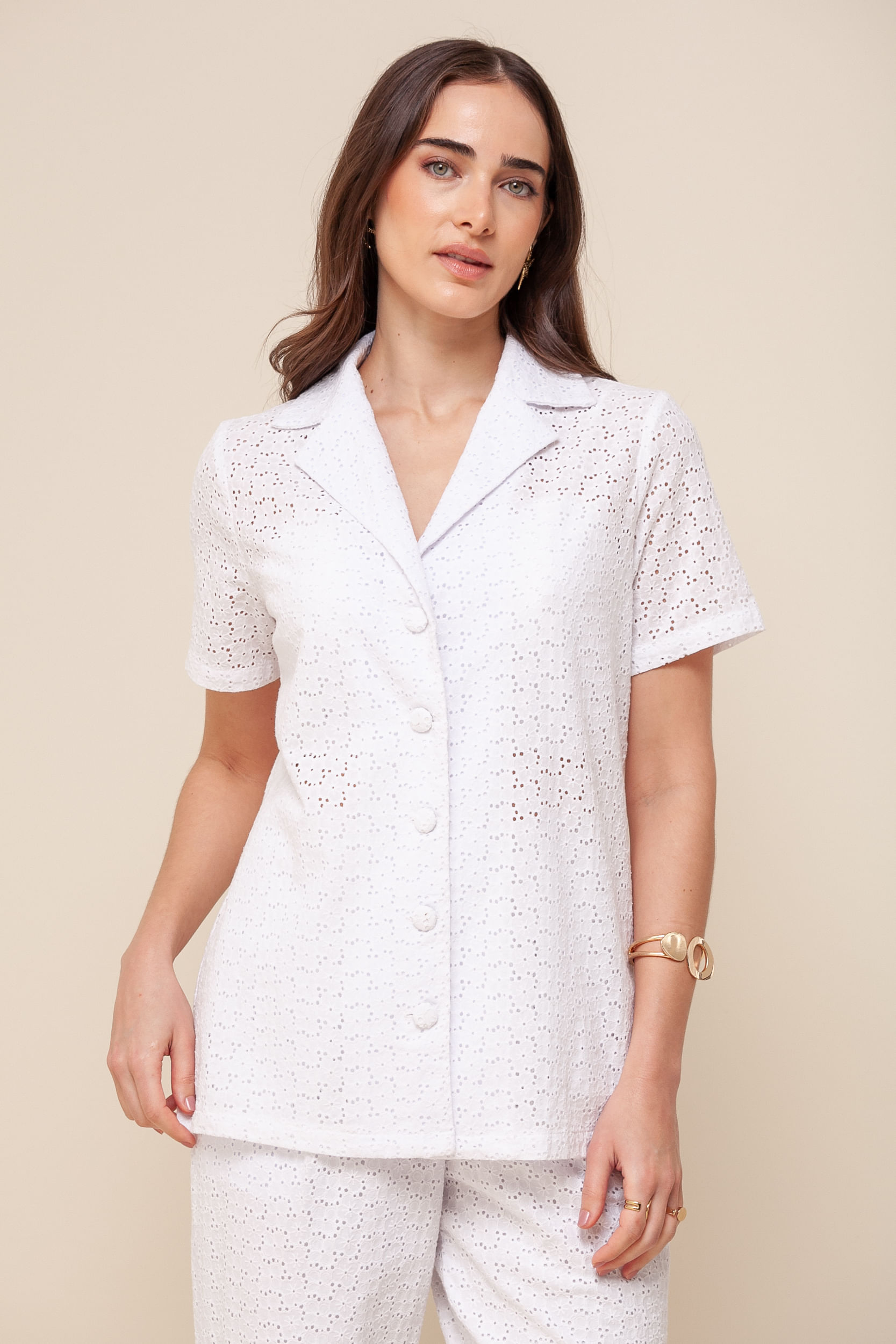 9036134 - Camisa Alongada Laise BRANCO