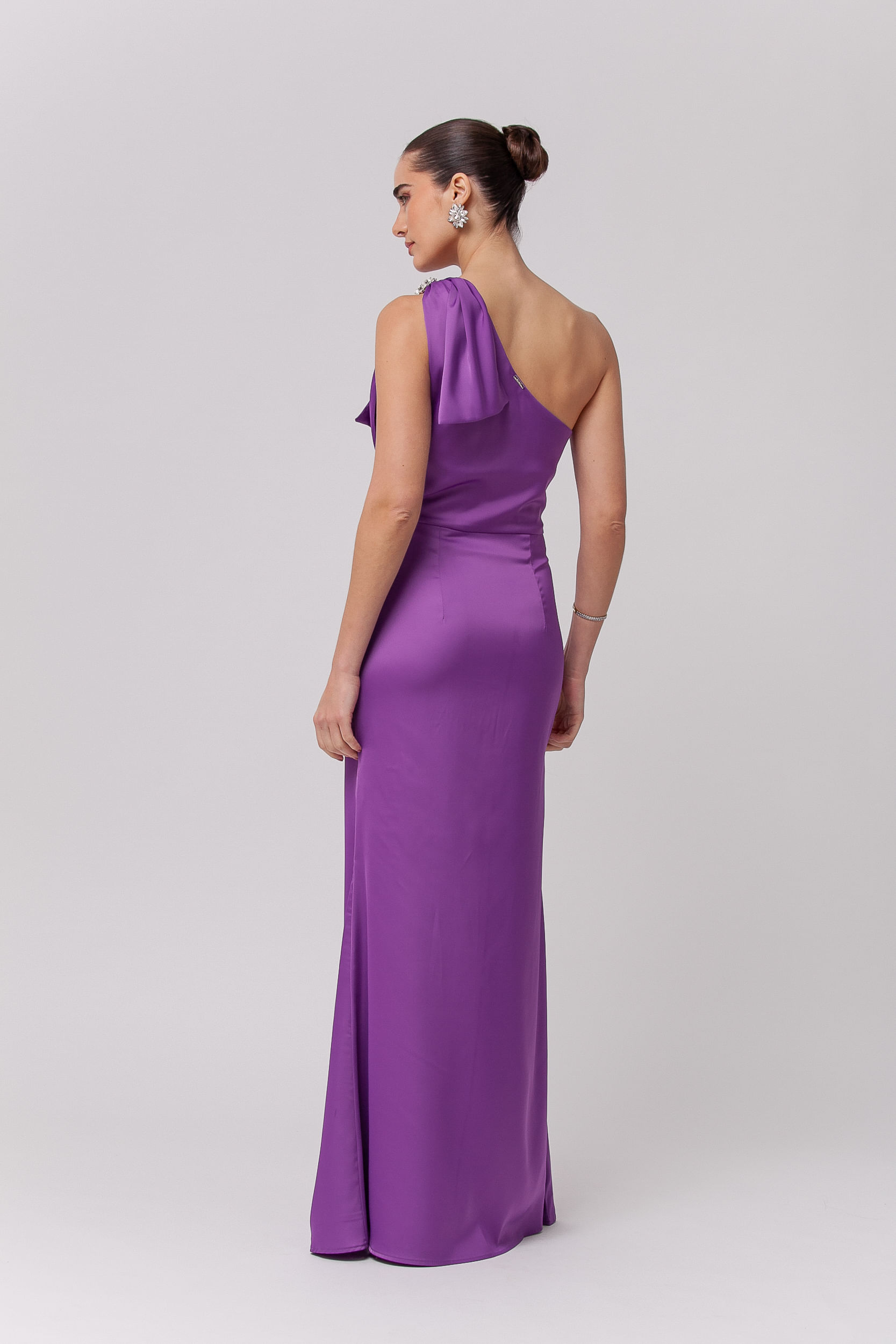 9035729 - Vestido Longo Festa Ombro Único com Pedraria ROXO 