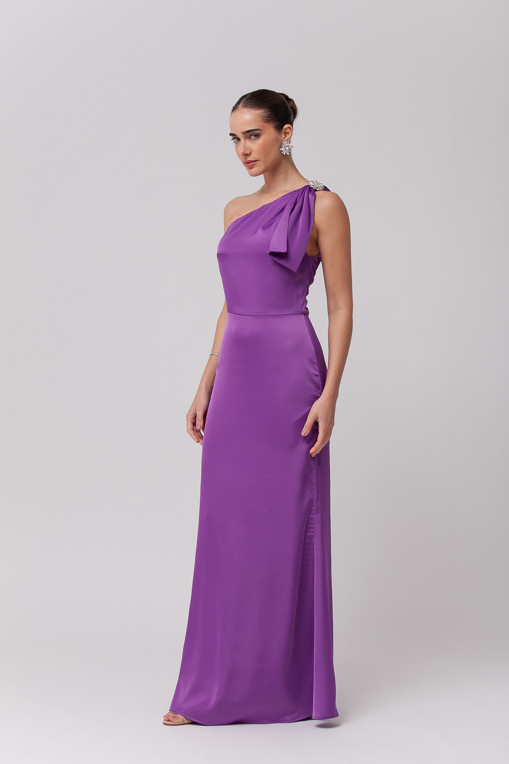 9035729 - Vestido Longo Festa Ombro Único com Pedraria ROXO 