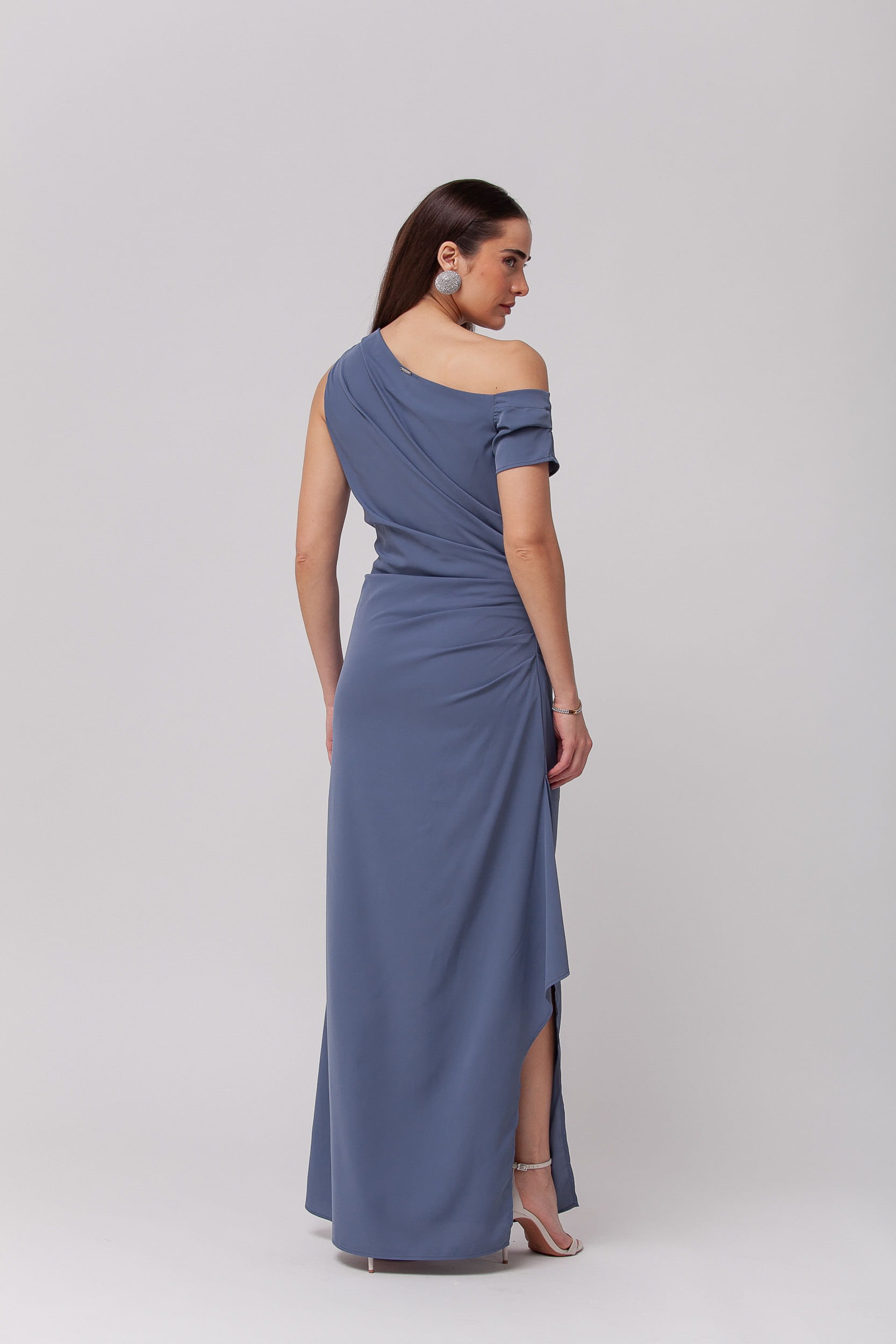 Vestido Longo Festa Cava Americana AZUL