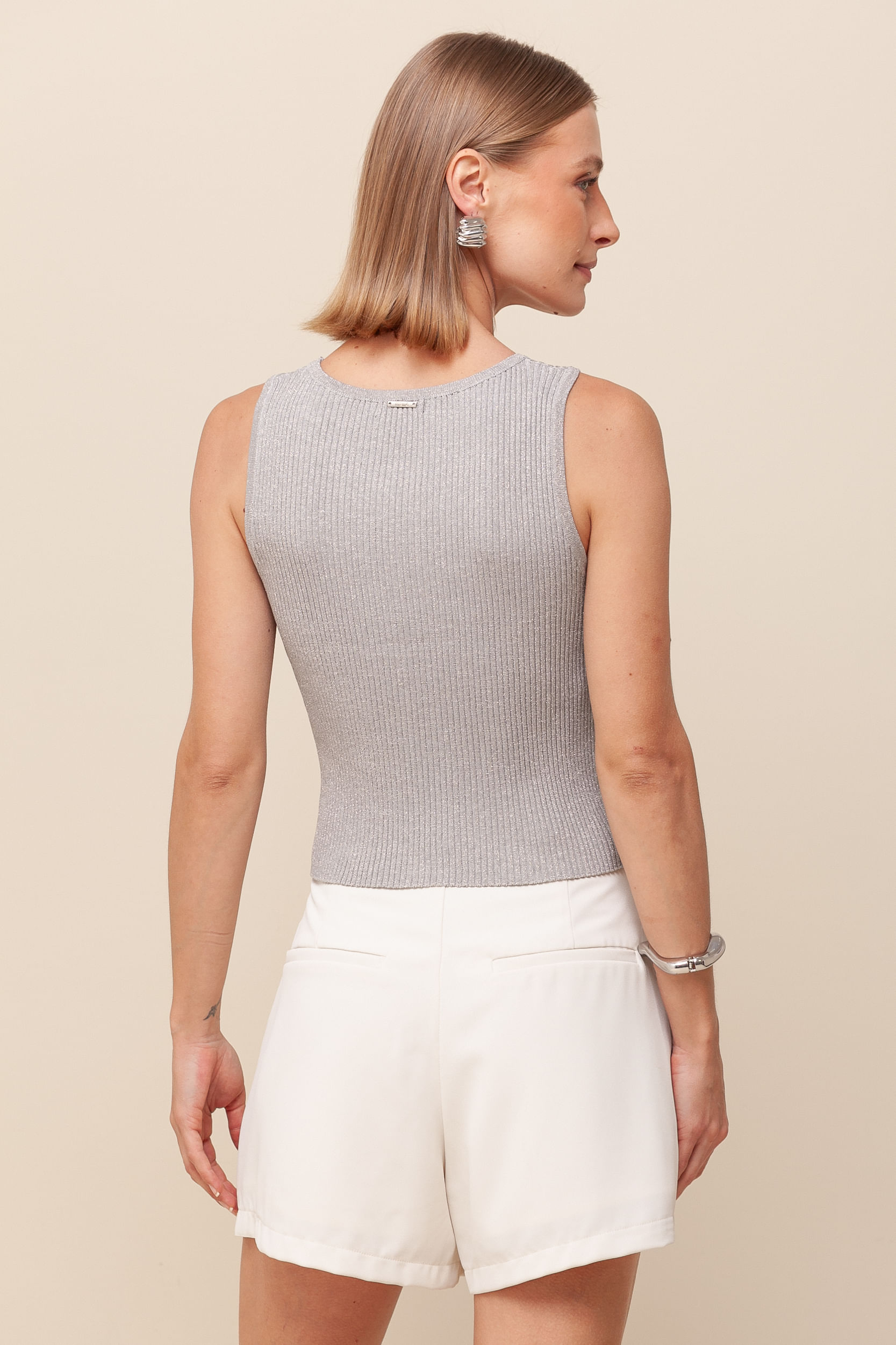 9036443 - Regata Tricô Lurex   PRATA