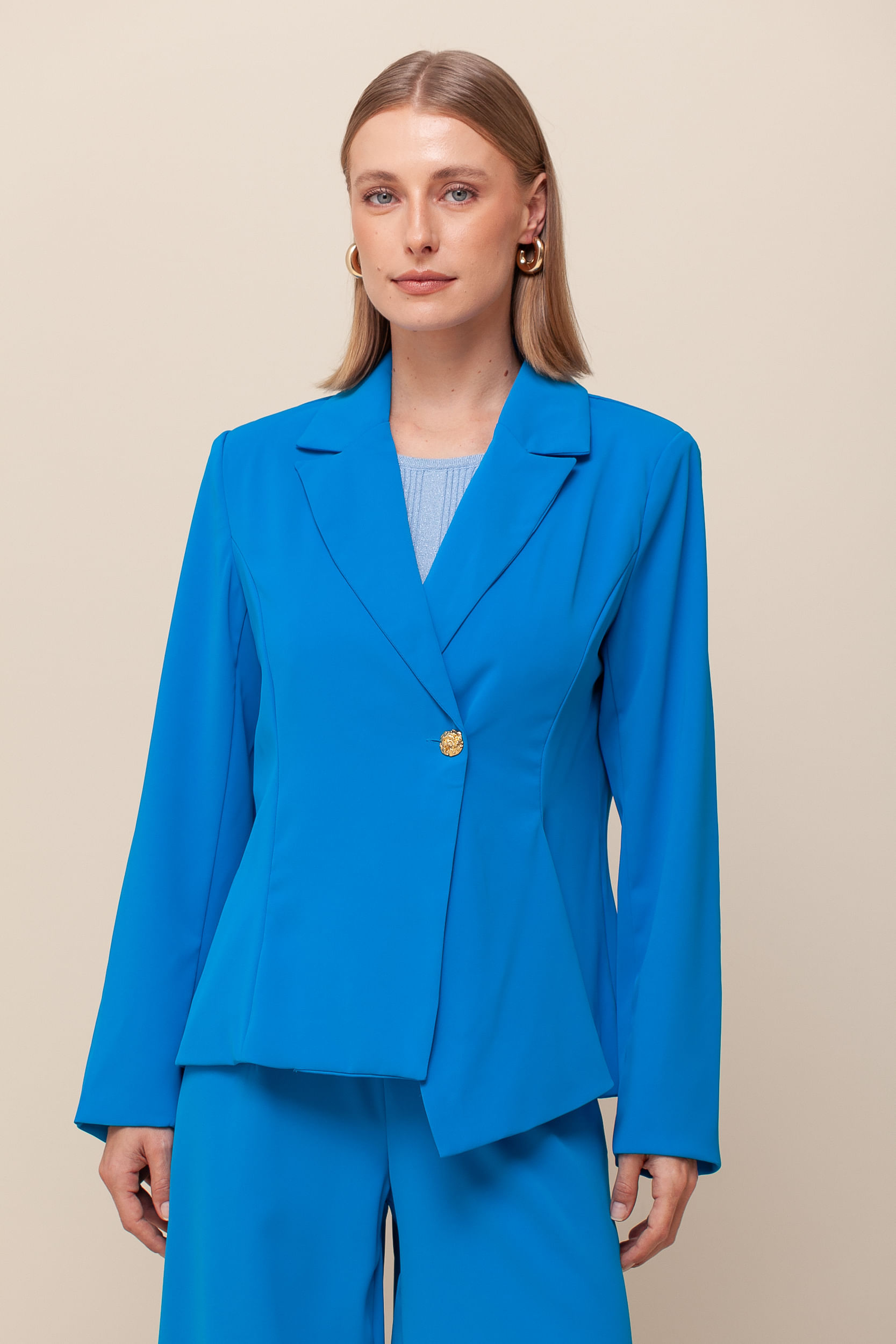9036344 - Blazer Assimétrico Babados AZUL
