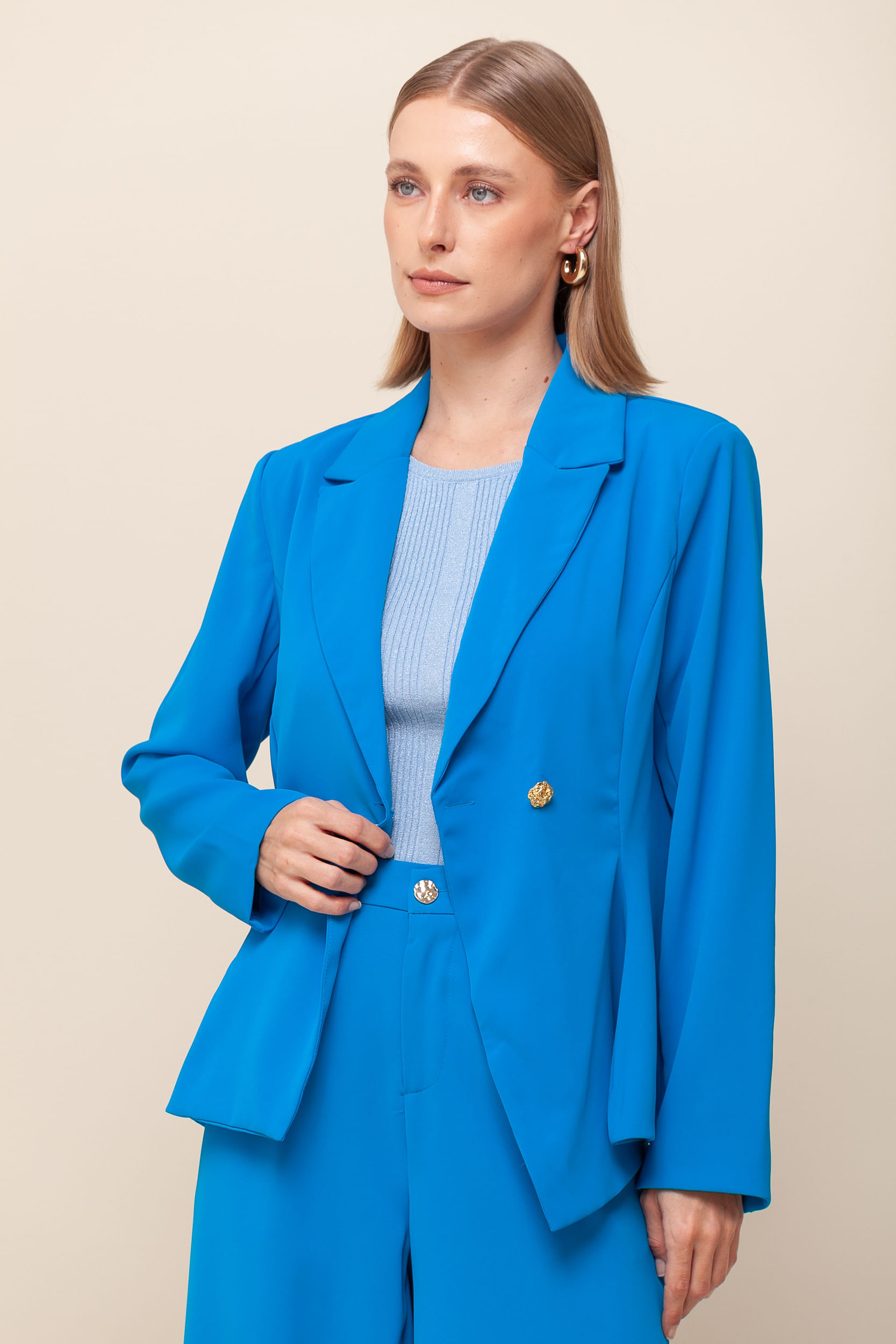 9036344 - Blazer Assimétrico Babados AZUL 9036344 - Blazer Assimétrico Babados AZUL