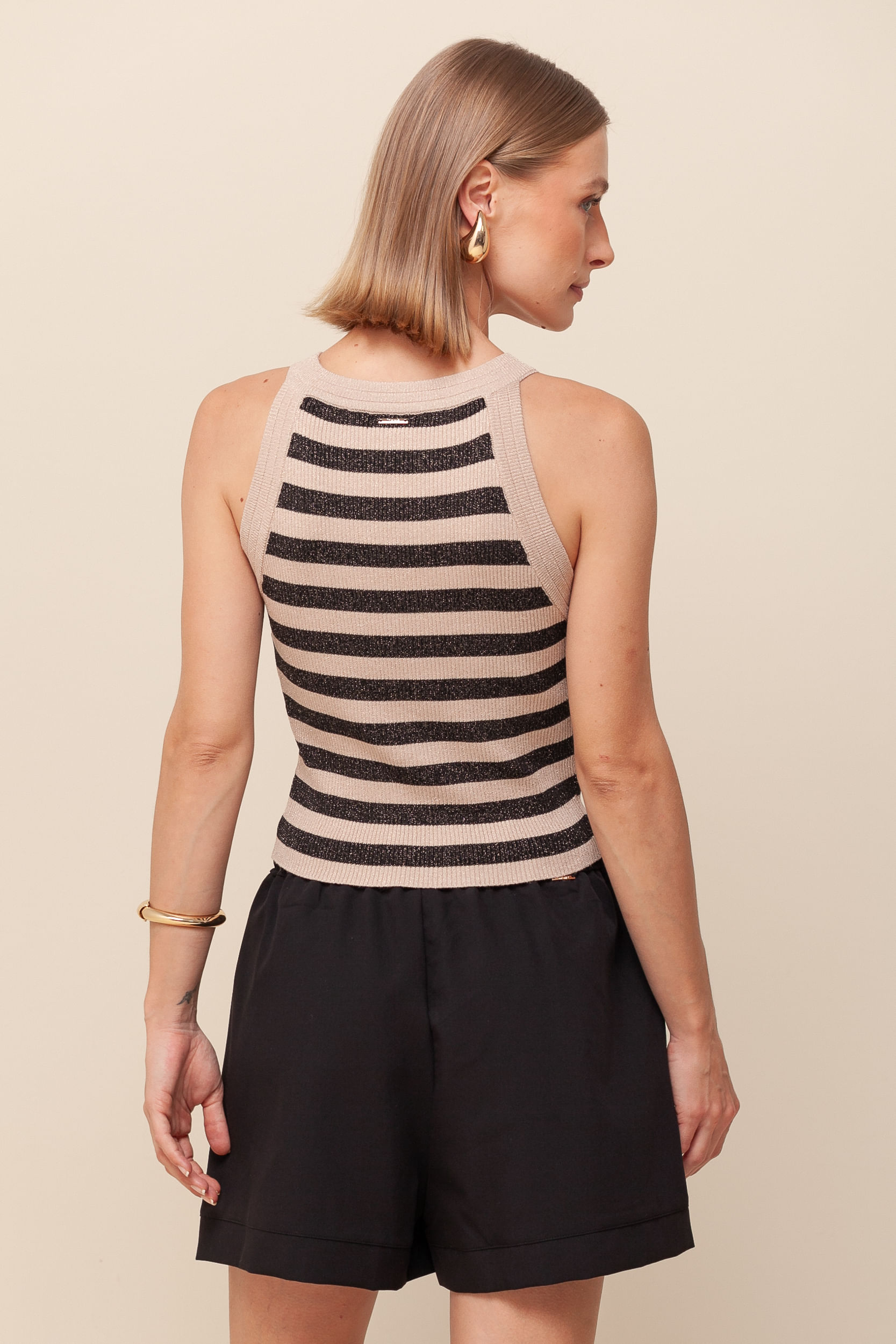 9036444 - Regata Listrada Tricô Lurex PRETO 9036444 - Regata Listrada Tricô Lurex PRETO