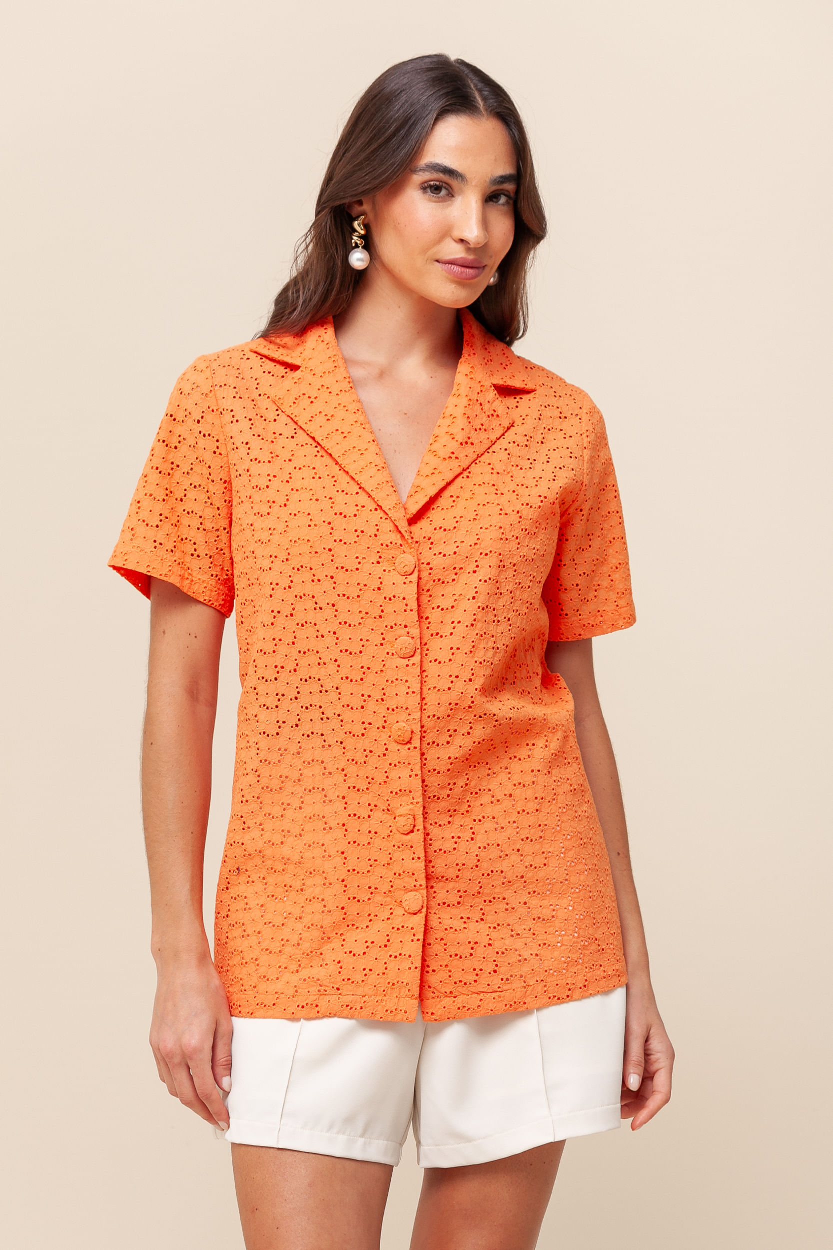 9036134 - Camisa Alongada Laise LARANJA