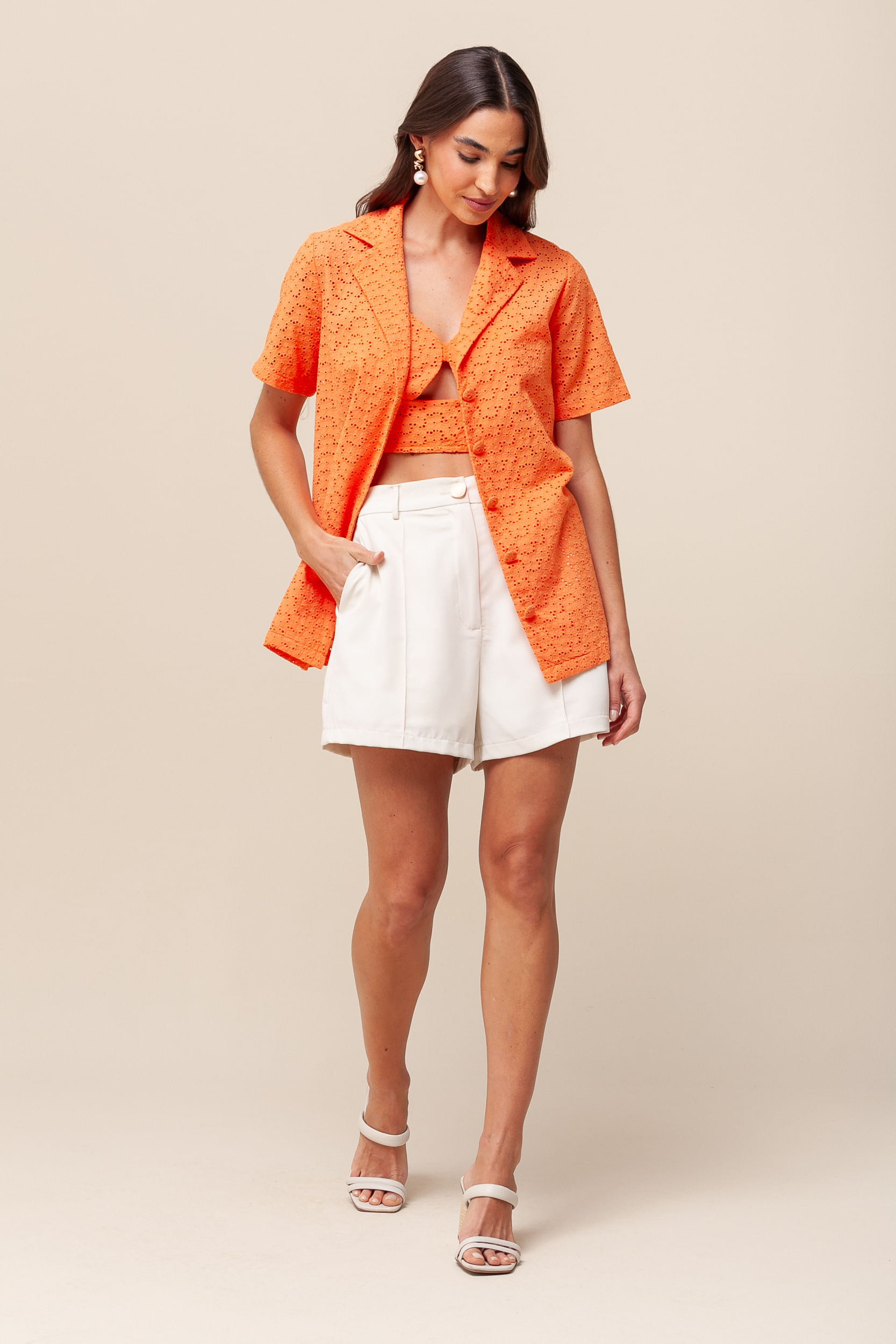 9036134 - Camisa Alongada Laise LARANJA