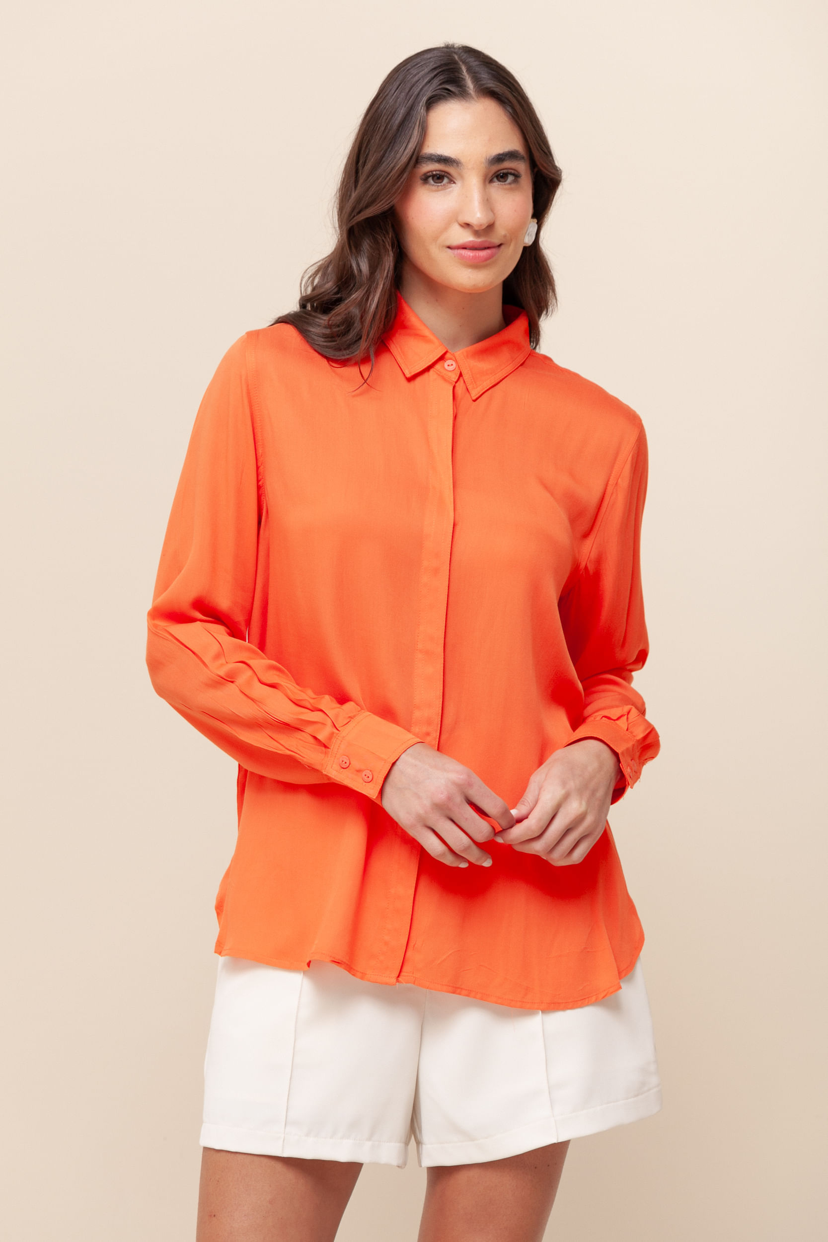Camisa Social Básica LARANJA Camisa Social Básica LARANJA
