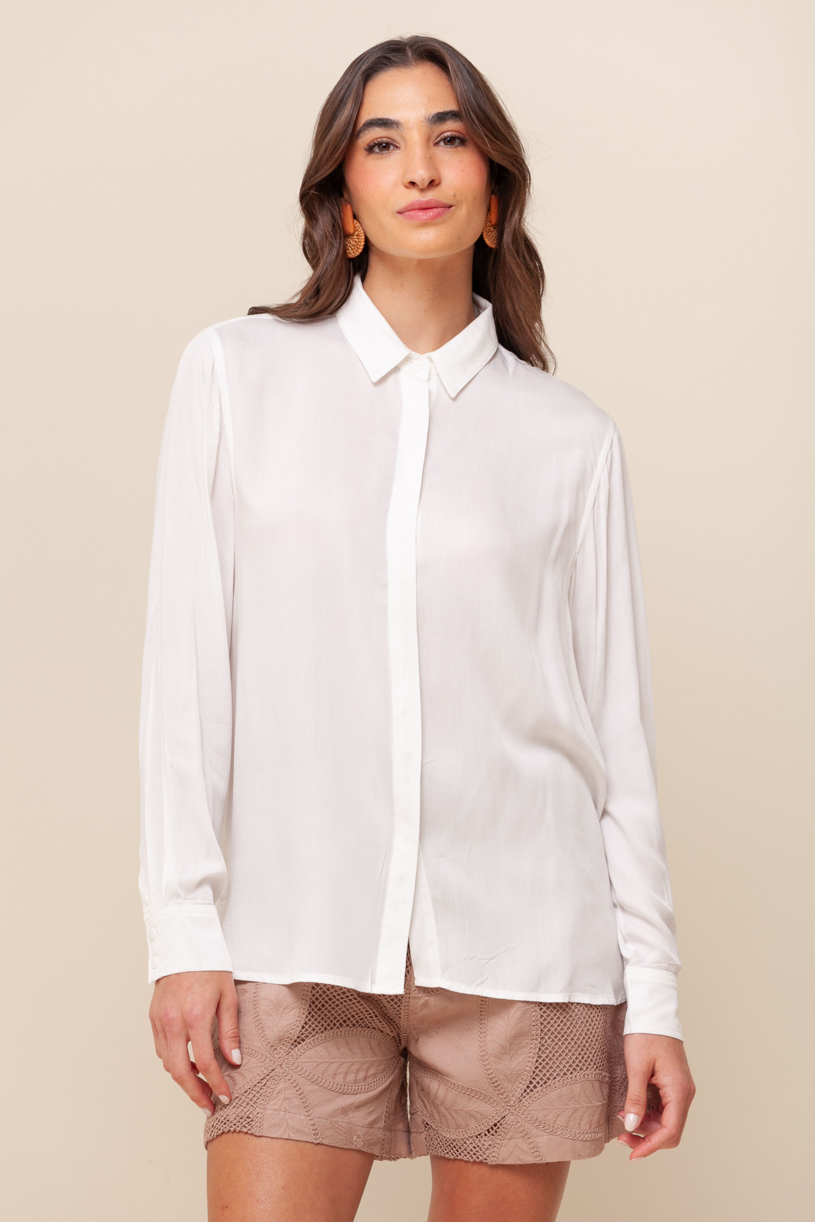 Camisa Social Básica OFF-WHITE Camisa Social Básica OFF-WHITE