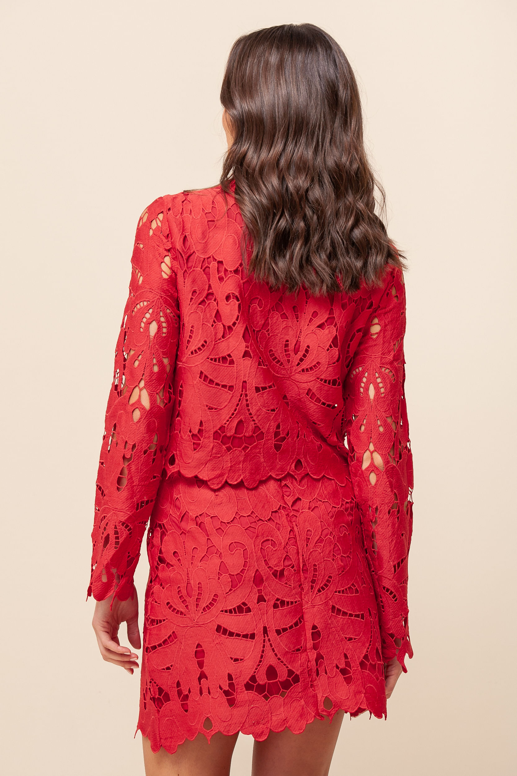 Saia Curta Guipir VERMELHO Saia Curta Guipir VERMELHO