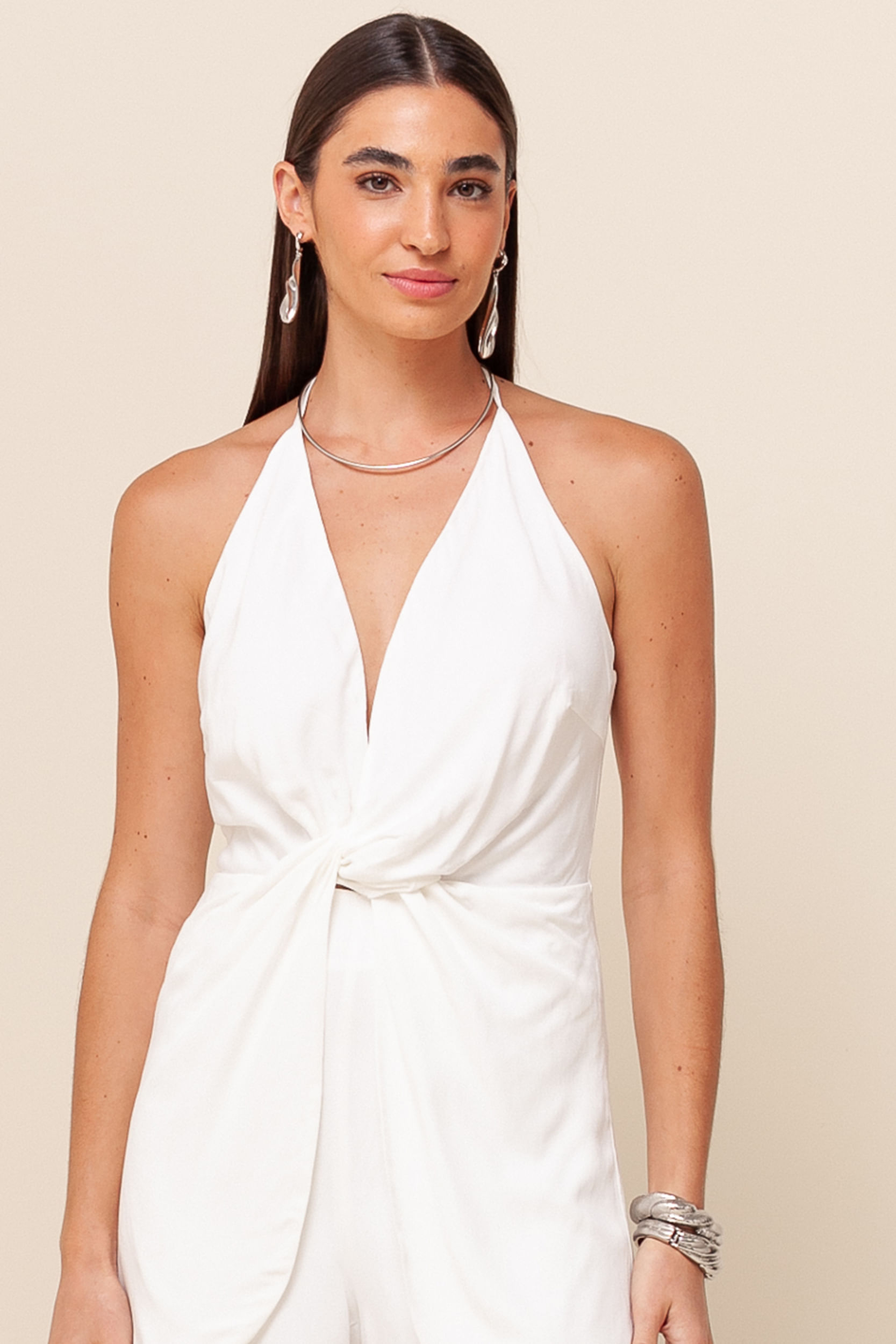 9036307 - Macaquinho Curto Viscolinho   OFF-WHITE