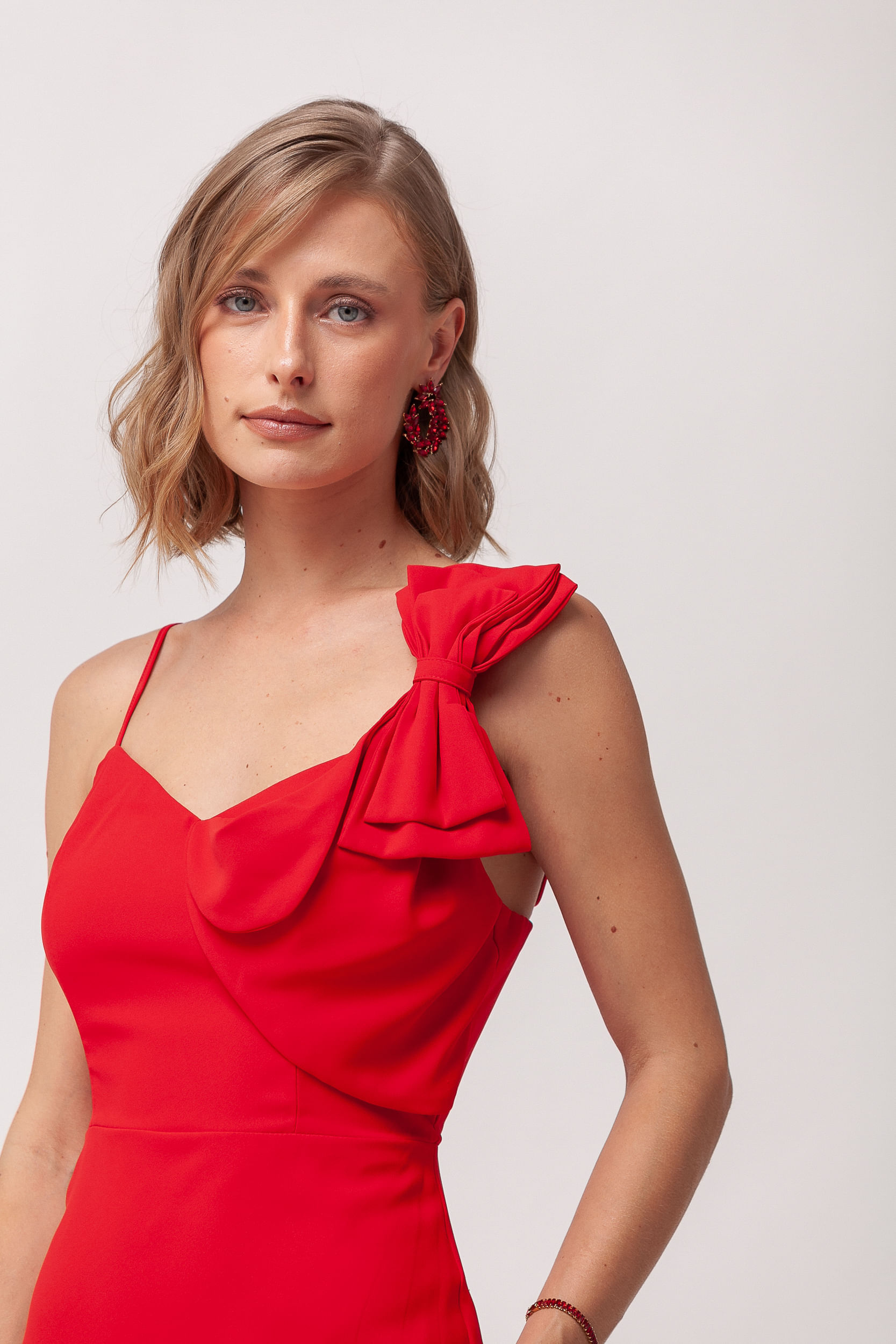 9035978 - Vestido Festa Midi Laço VERMELHO