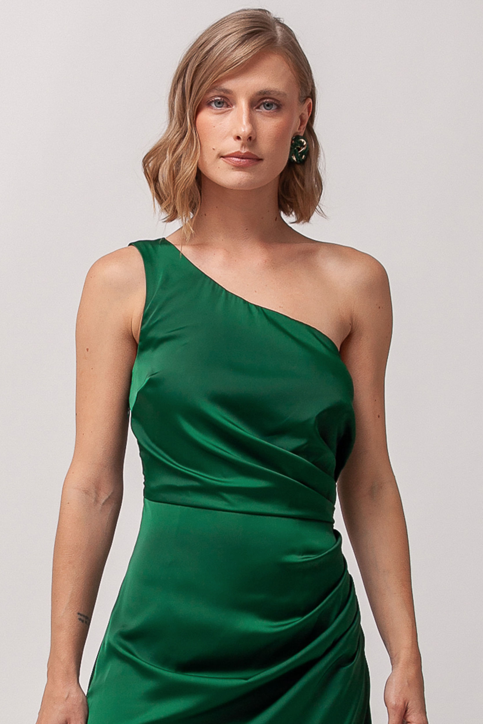 Vestido Festa Babados Assimétrico VERDE Vestido Festa Babados Assimétrico VERDE