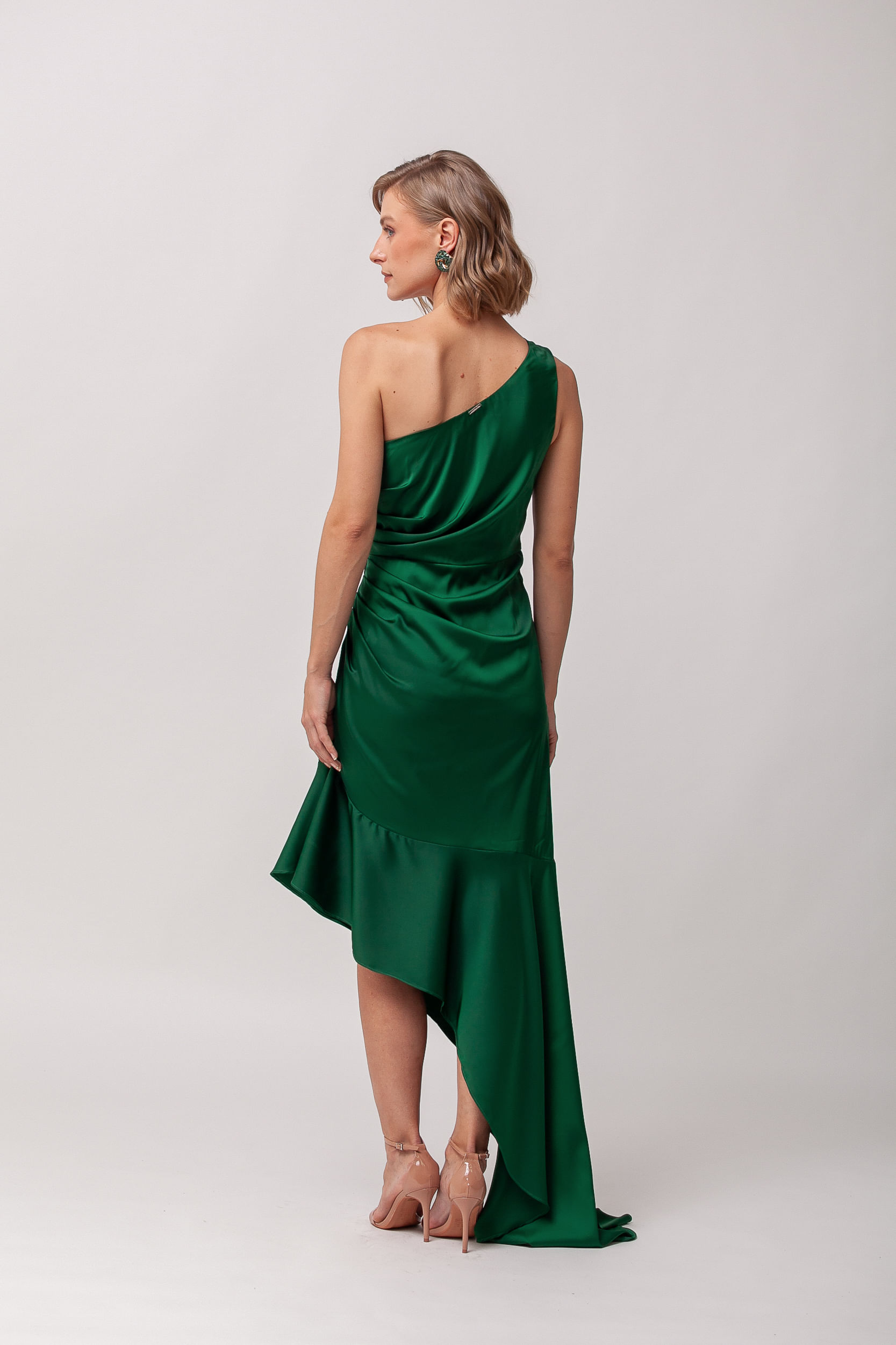 Vestido Festa Babados Assimétrico VERDE Vestido Festa Babados Assimétrico VERDE