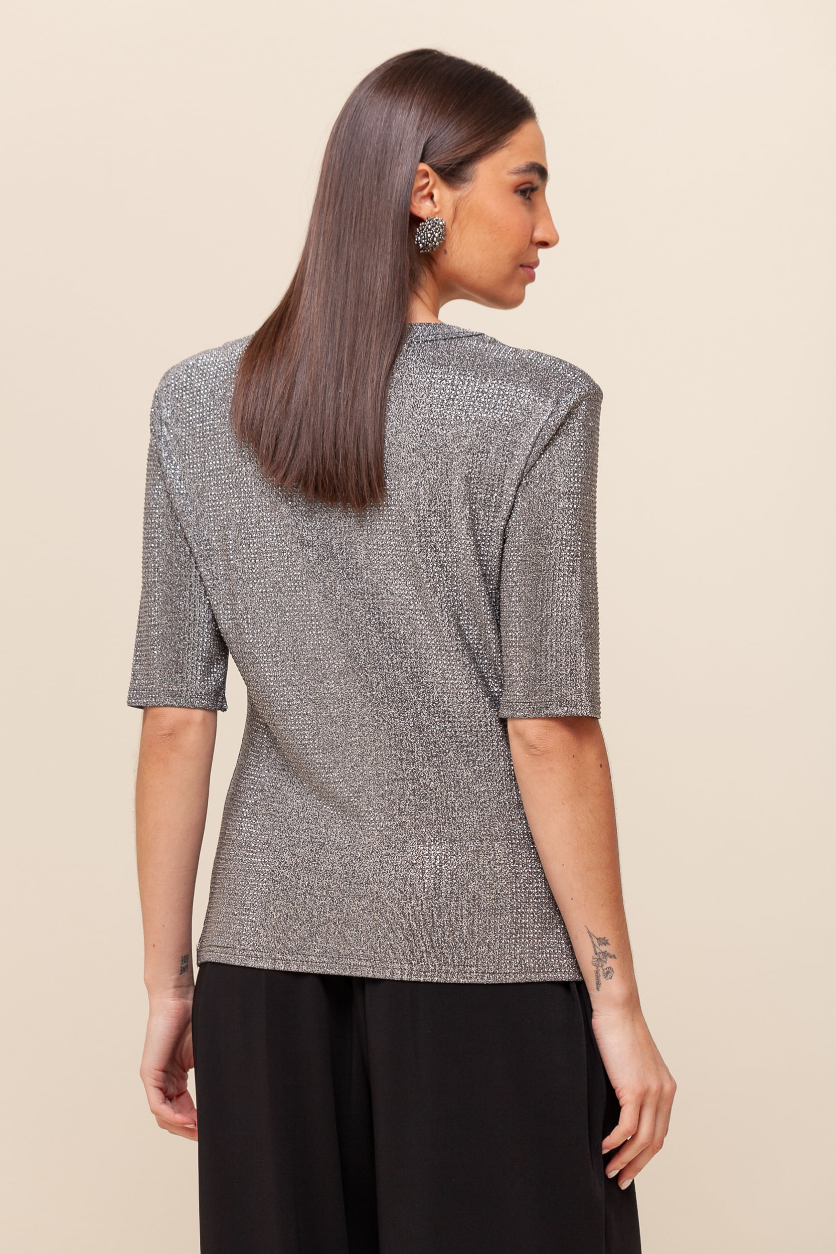 9036425 - Blusa Strass Ombreira CINZA 9036425 - Blusa Strass Ombreira CINZA