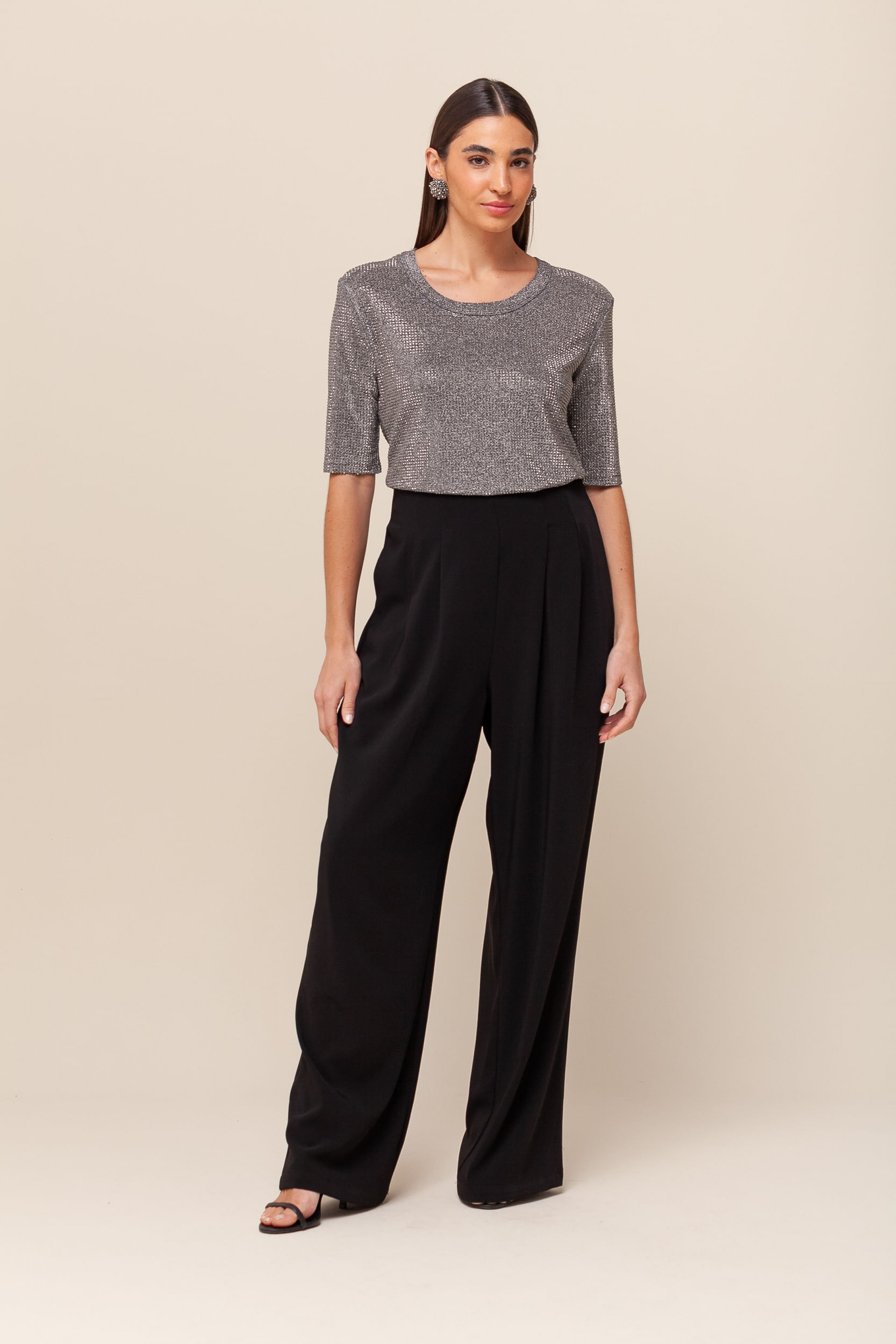 9036425 - Blusa Strass Ombreira CINZA 9036425 - Blusa Strass Ombreira CINZA