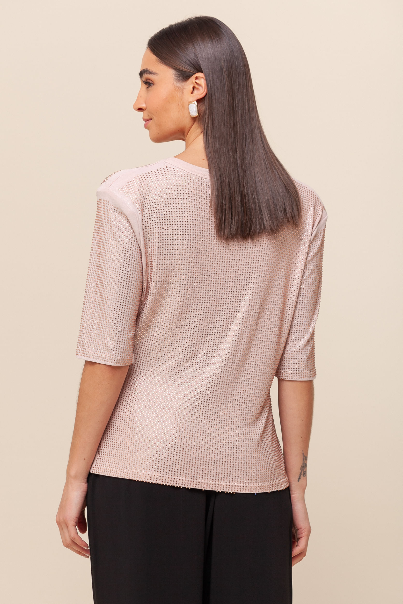 9036425 - Blusa Strass Ombreira ROSÊ 9036425 - Blusa Strass Ombreira ROSÊ