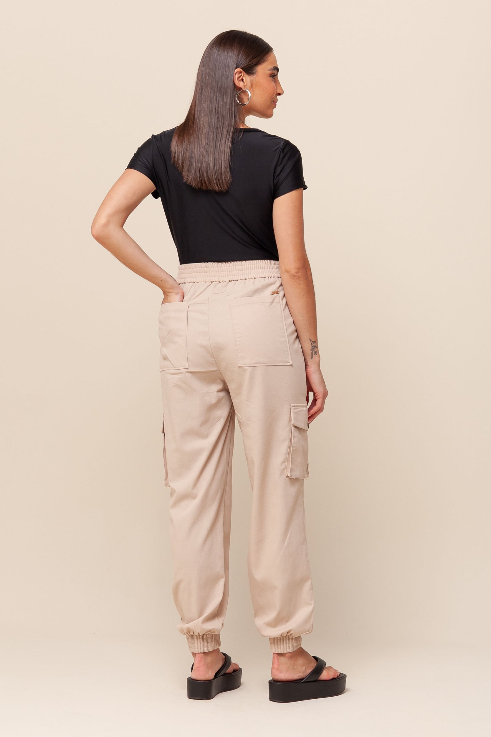 9036198 - Calça Jogging em Linho  NATURAL