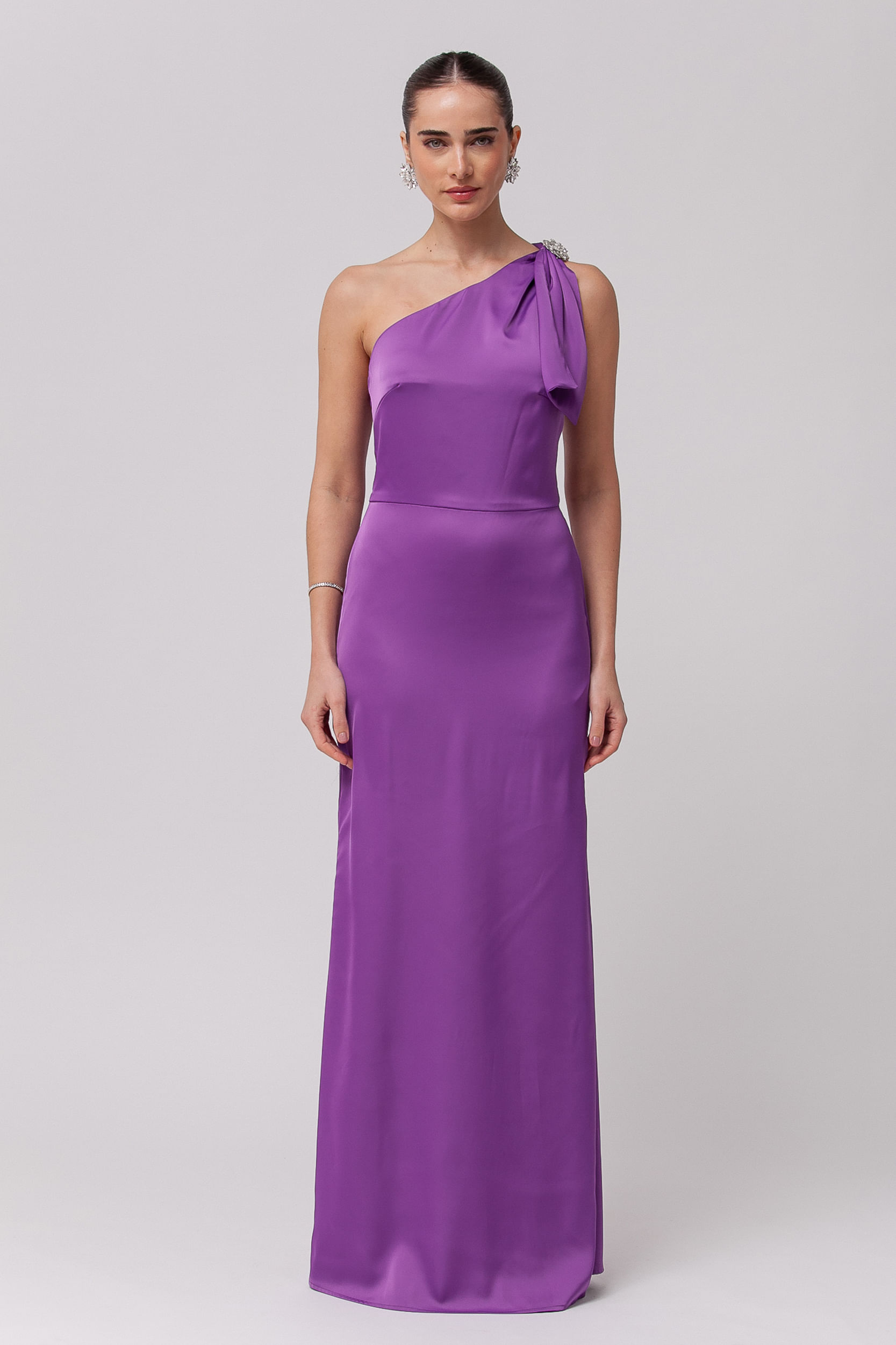 9035729 - Vestido Longo Festa Ombro Único com Pedraria ROXO 
