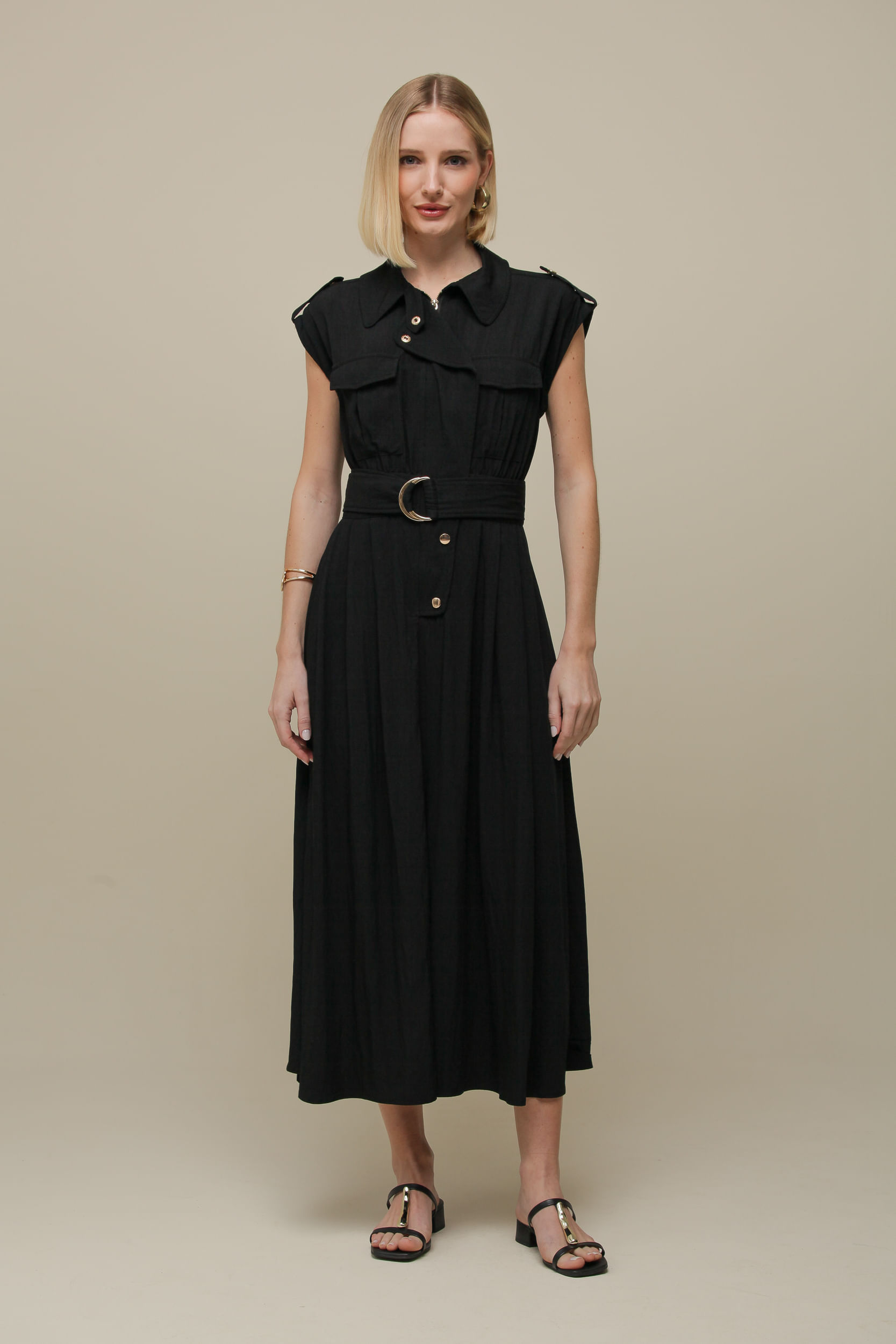 9036087 - Vestido Midi Cargo PRETO