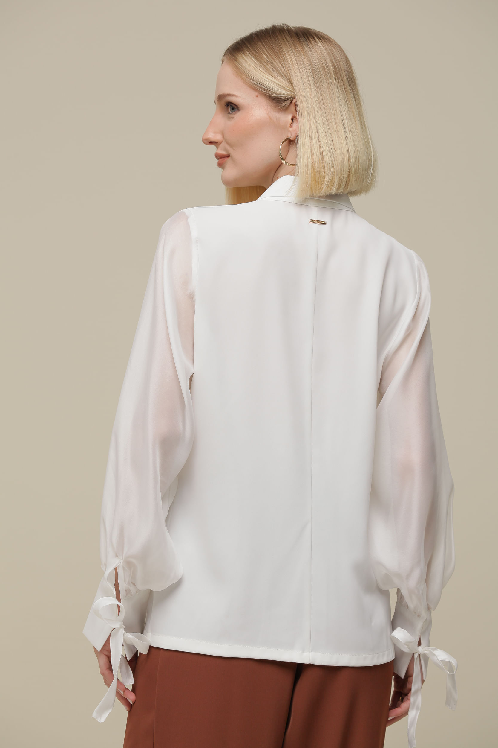 9036339 - Blazer Manga Tafetá OFF-WHITE 9036339 - Blazer Manga Tafetá OFF-WHITE