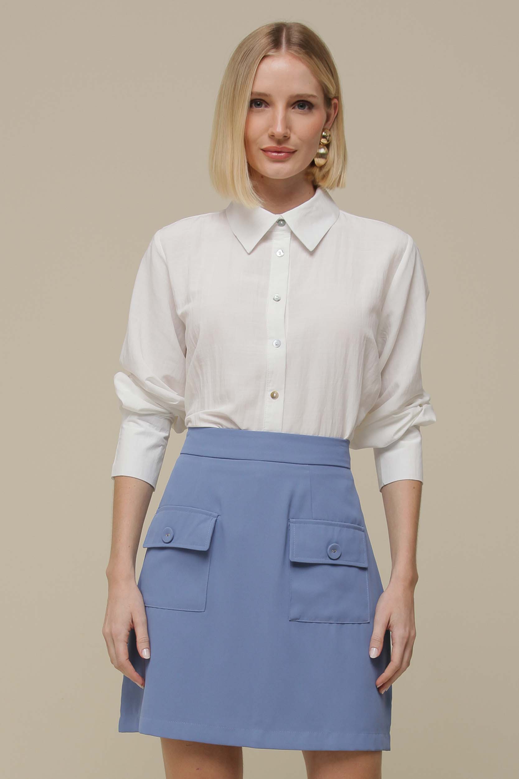 9036387 - Camisa Social Torção Costas OFF-WHITE