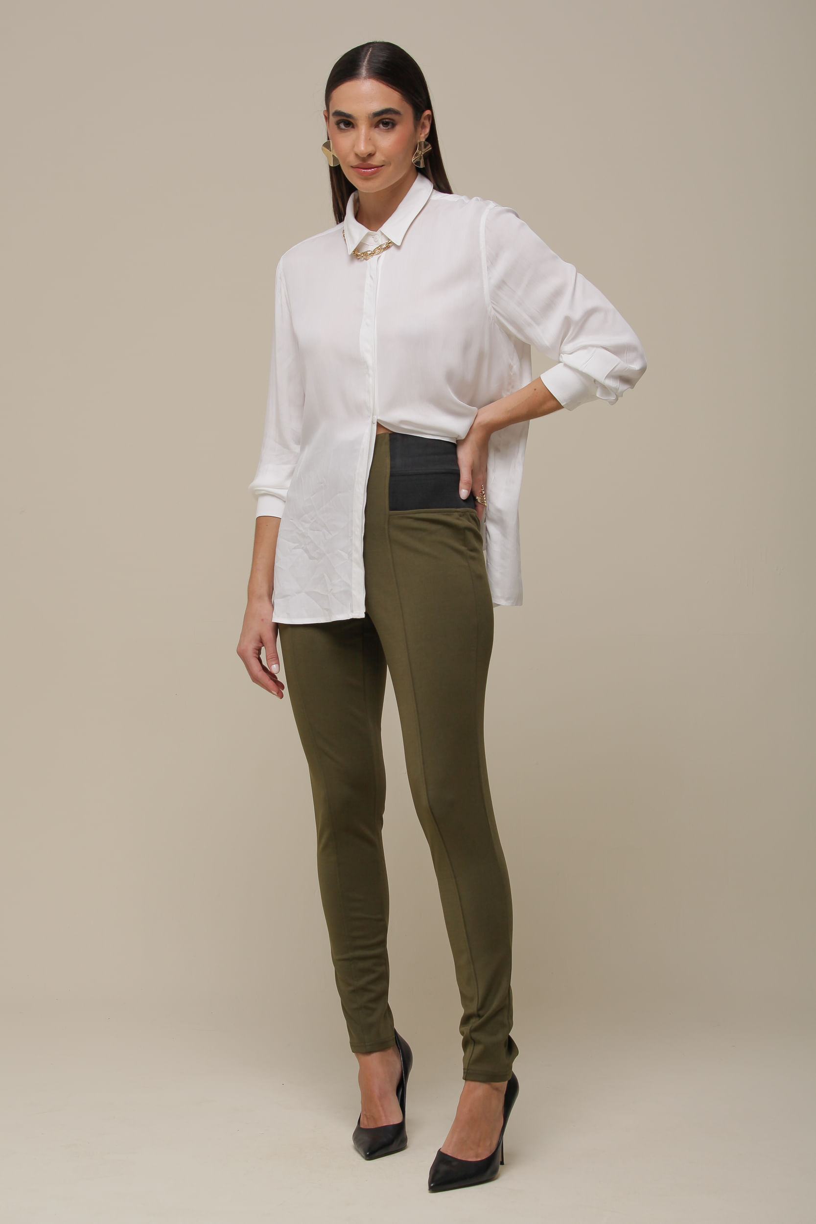 9035253 - Calça Montaria Elástico     VERDE MILITAR