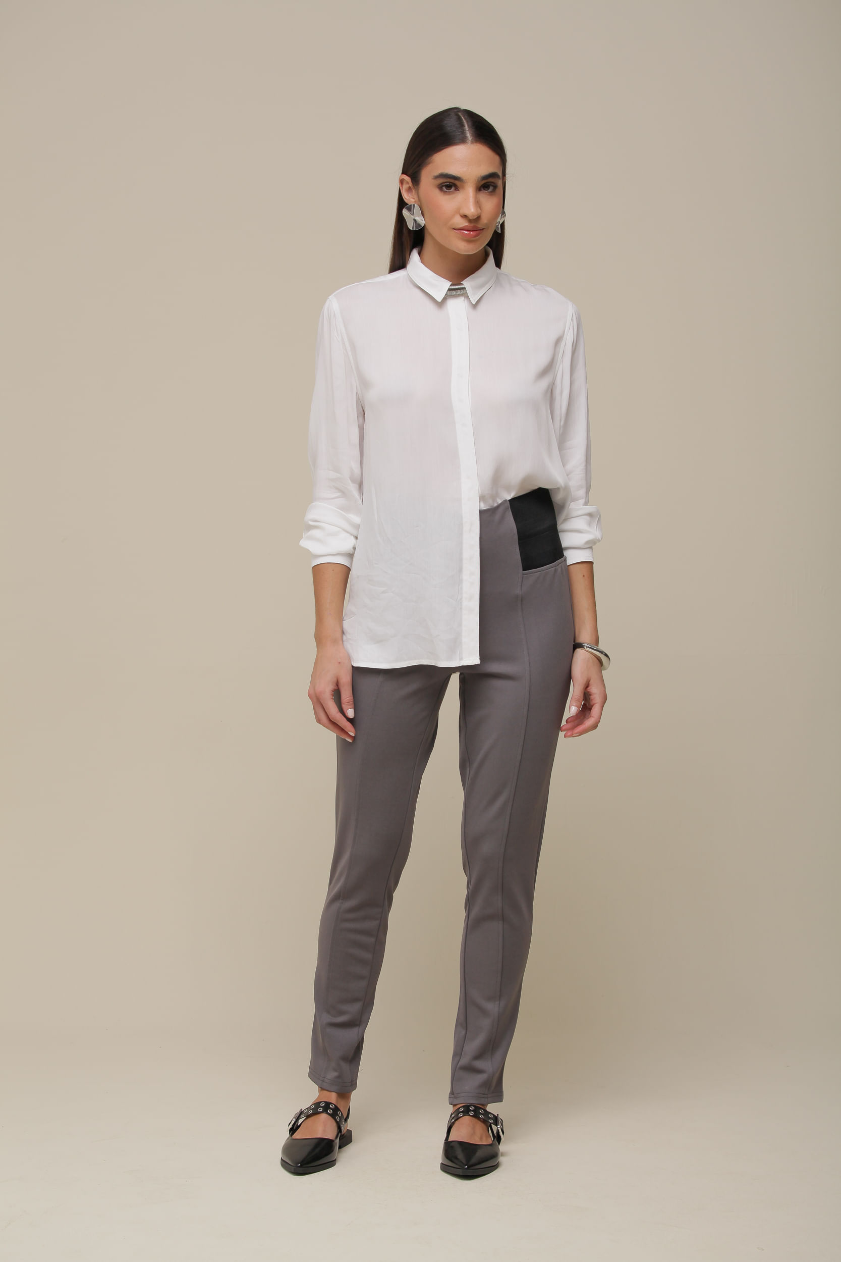 9035253 - Calça Montaria Elástico     CINZA
