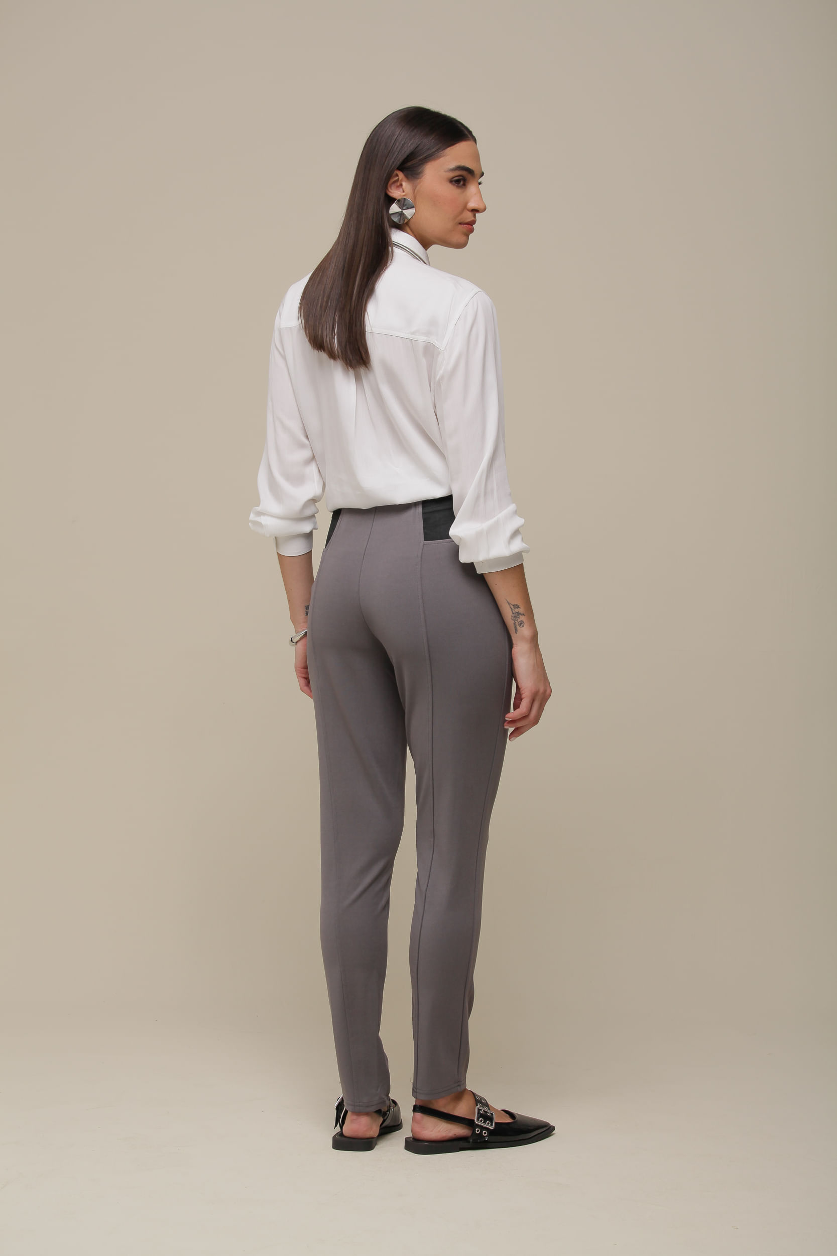 9035253 - Calça Montaria Elástico     CINZA