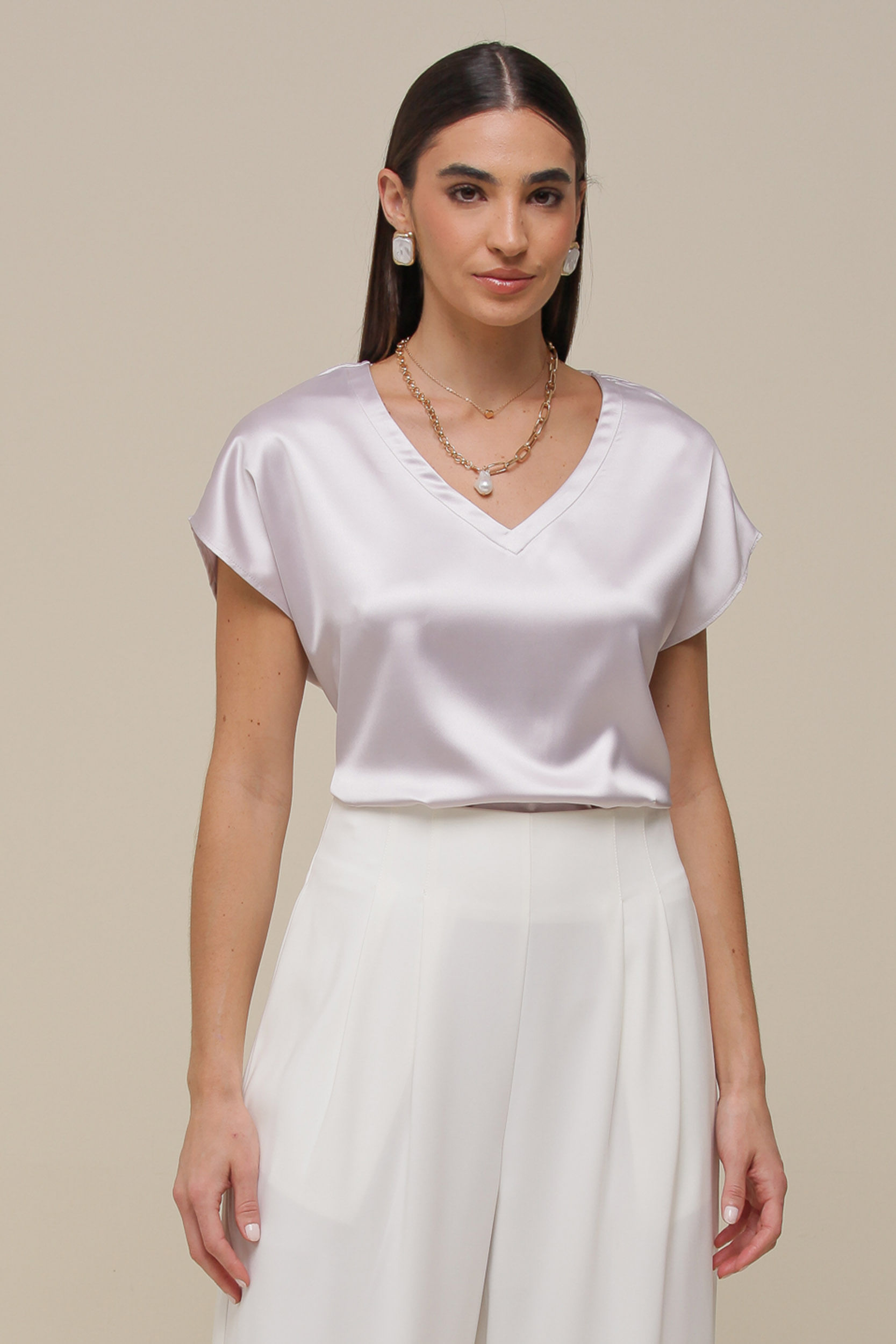 9036369 - Blusa Ampla Colar  PRATA