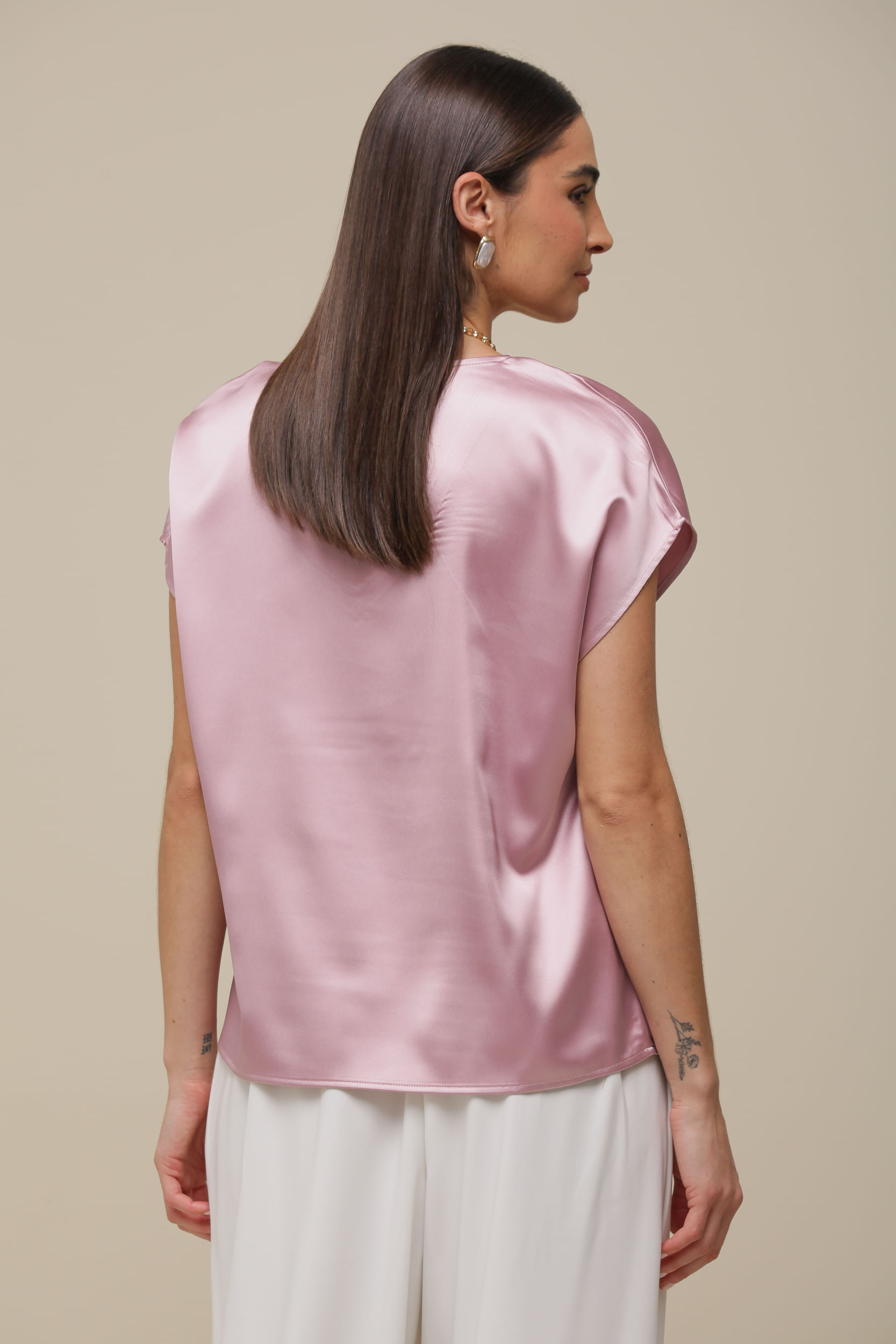 9036369 - Blusa Ampla Colar ROSÊ 9036369 - Blusa Ampla Colar ROSÊ
