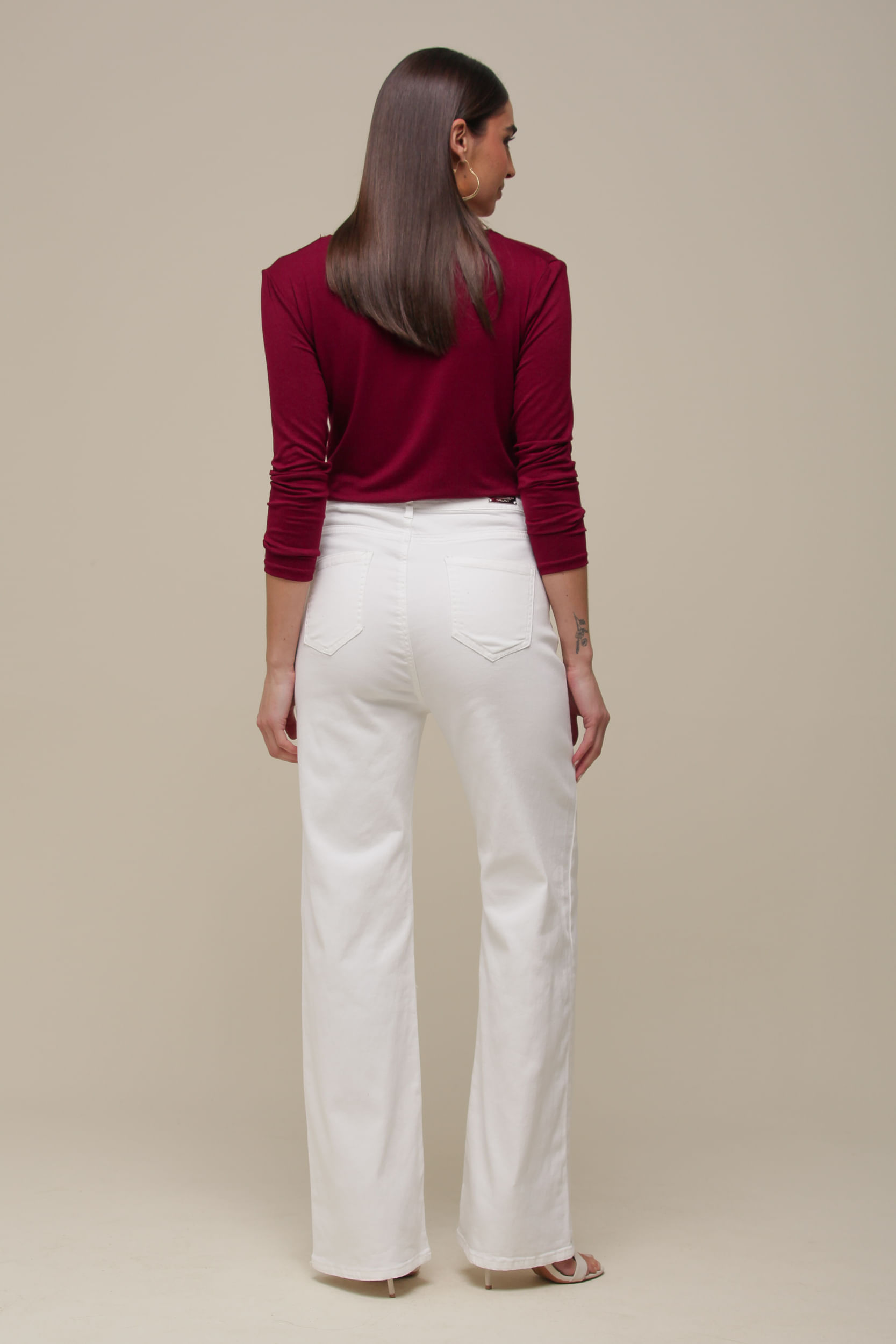 9036265 - Calça Sarja Flare Básico OFF-WHITE