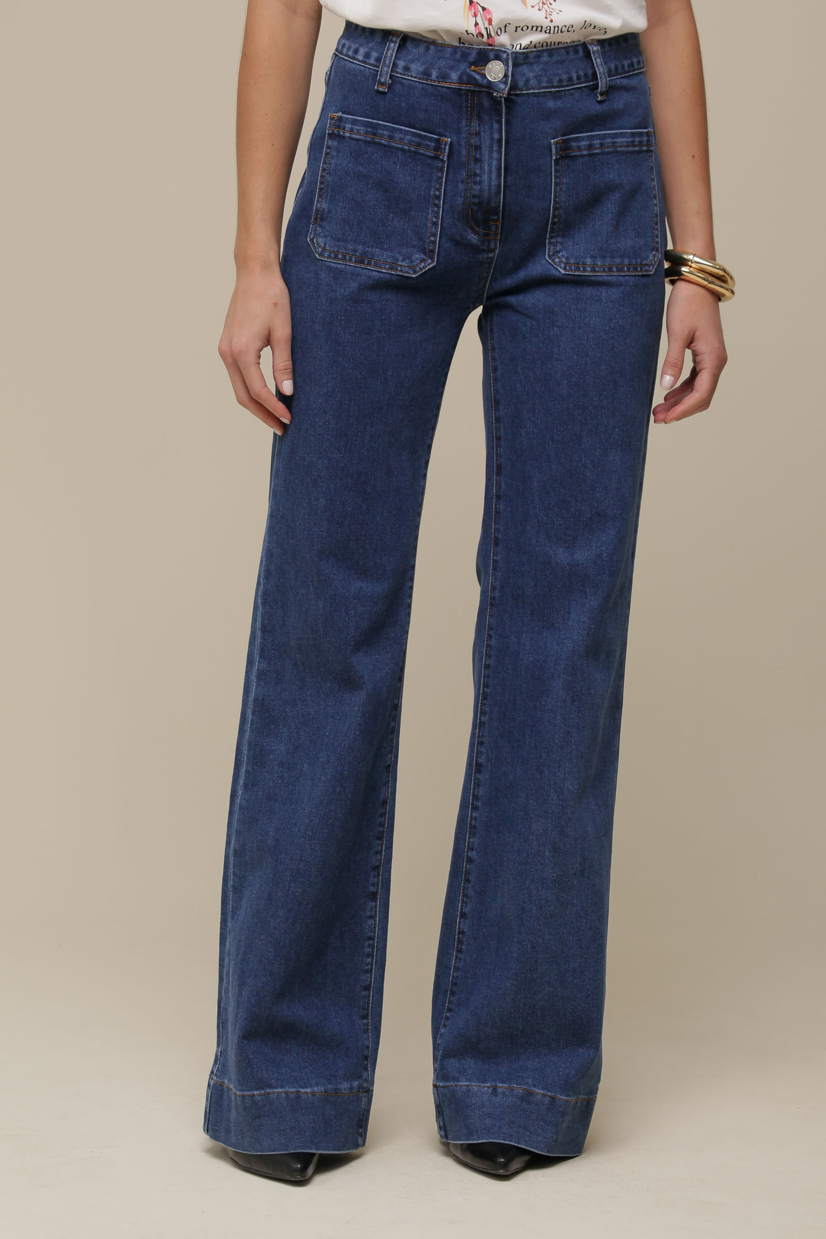 9036322 - Calça Jeans Reta Bolsos Frente MARINHO 9036322 - Calça Jeans Reta Bolsos Frente MARINHO